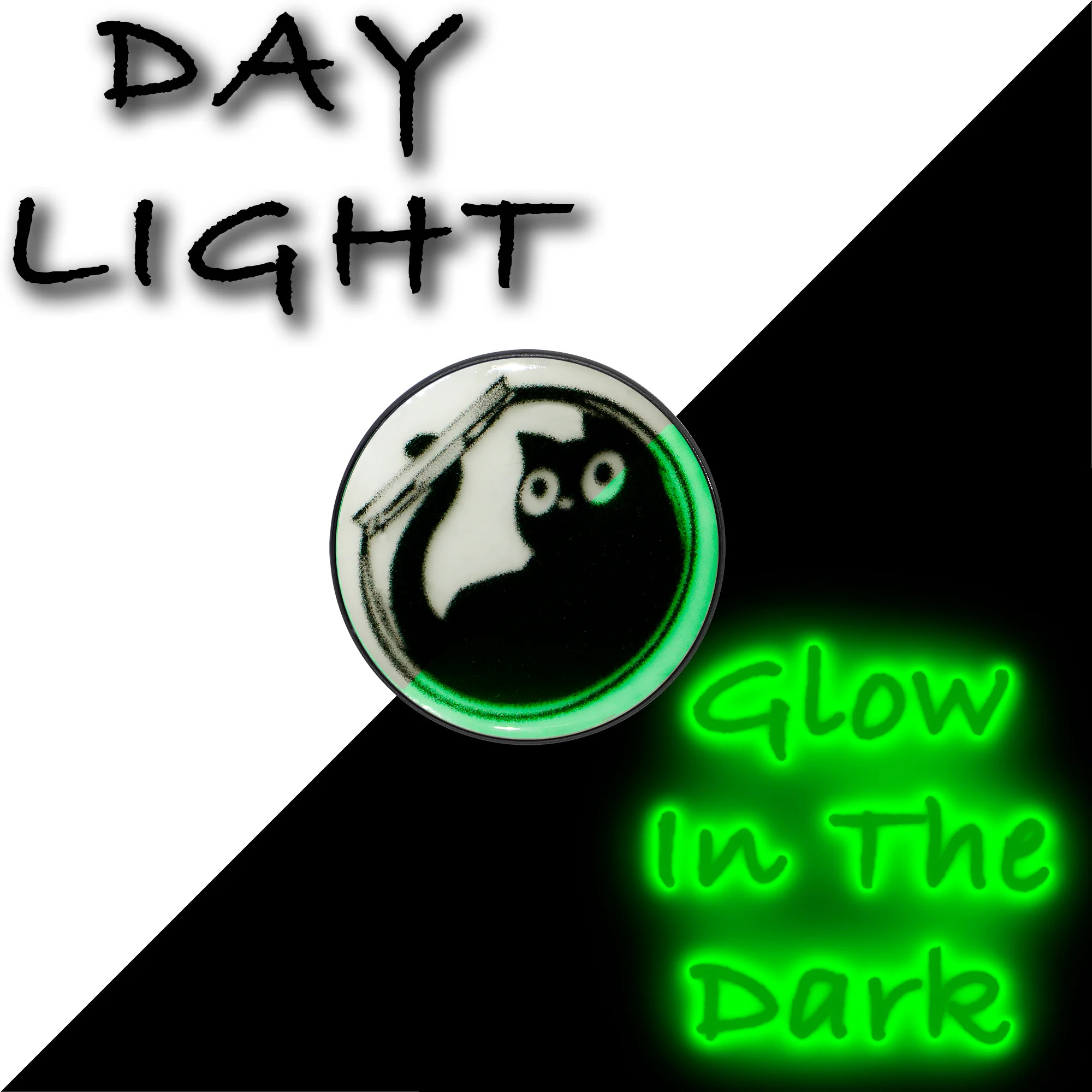 Fishbowl Kitty Cat Glow in the Dark Stud Earrings by Onyx O - Image 5