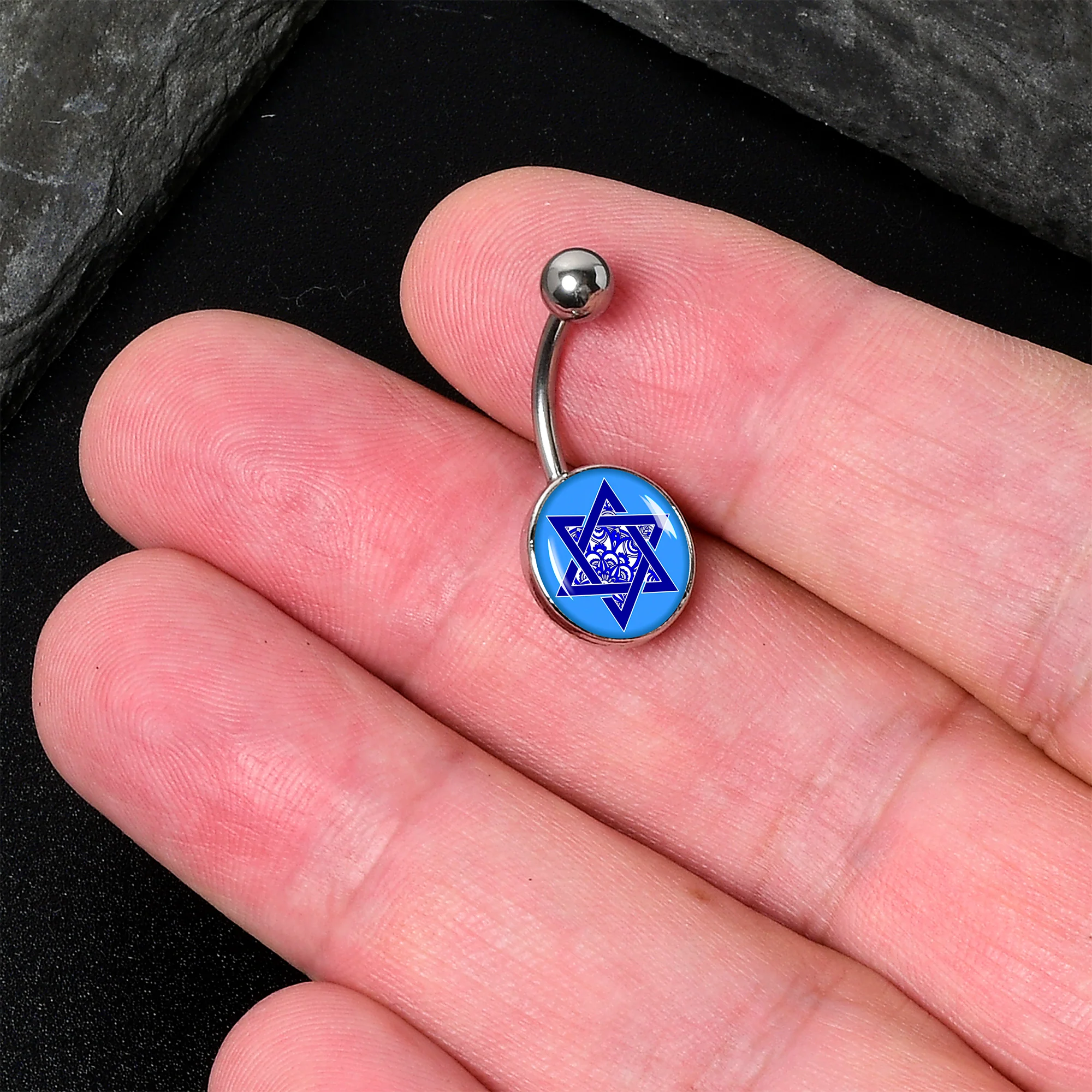 Floral Star of David Belly Ring by Onyx O - Image 2