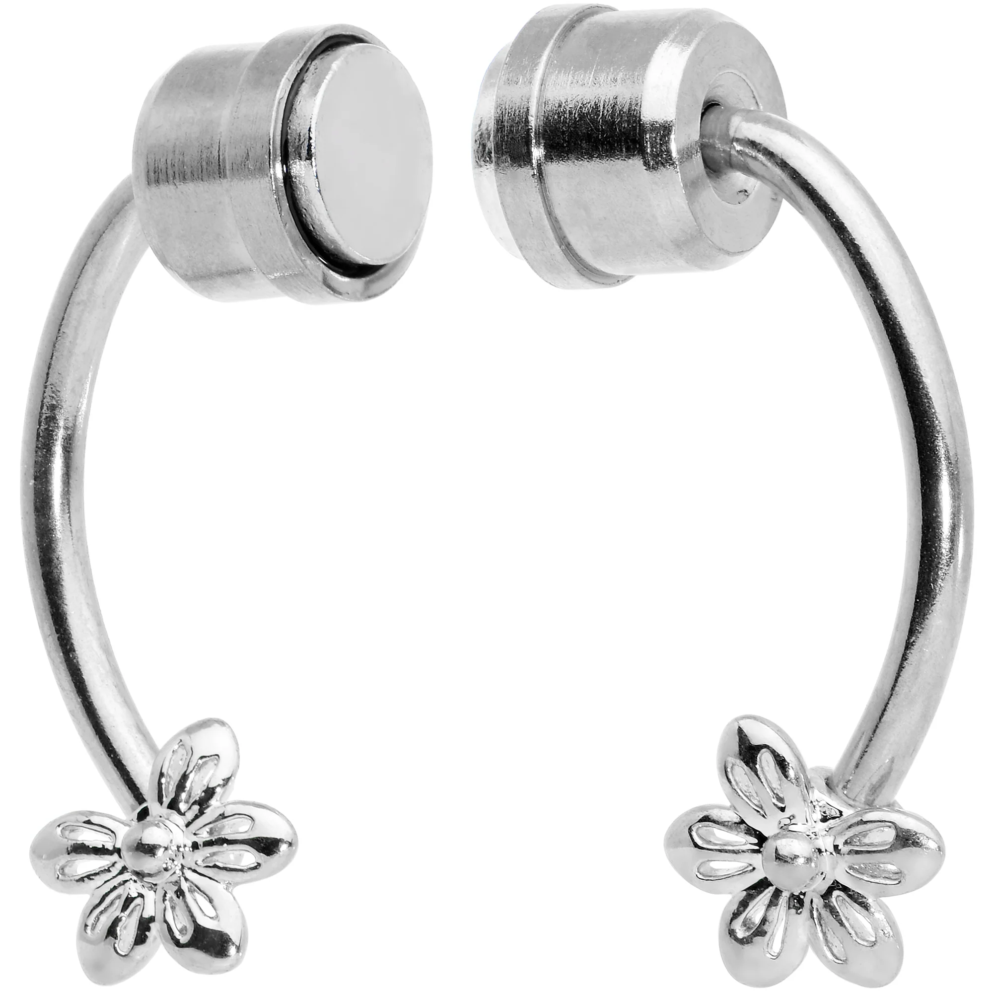 Flower Ends Non Pierced Magnetic Clip On Fake Septum Ring - Image 3