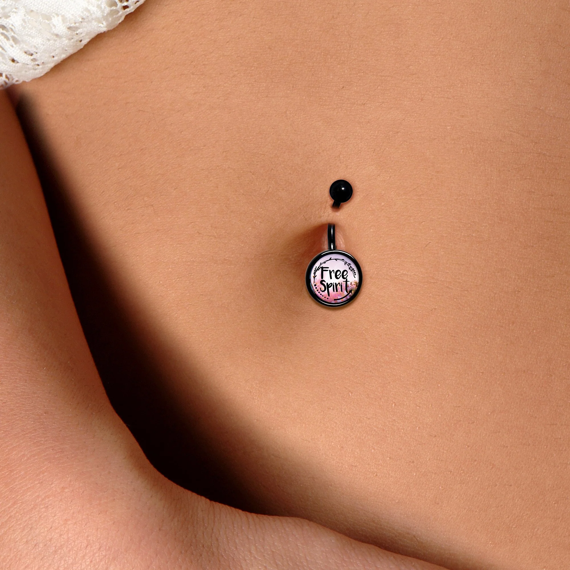 Free Spirit Black Belly Ring - Image 3