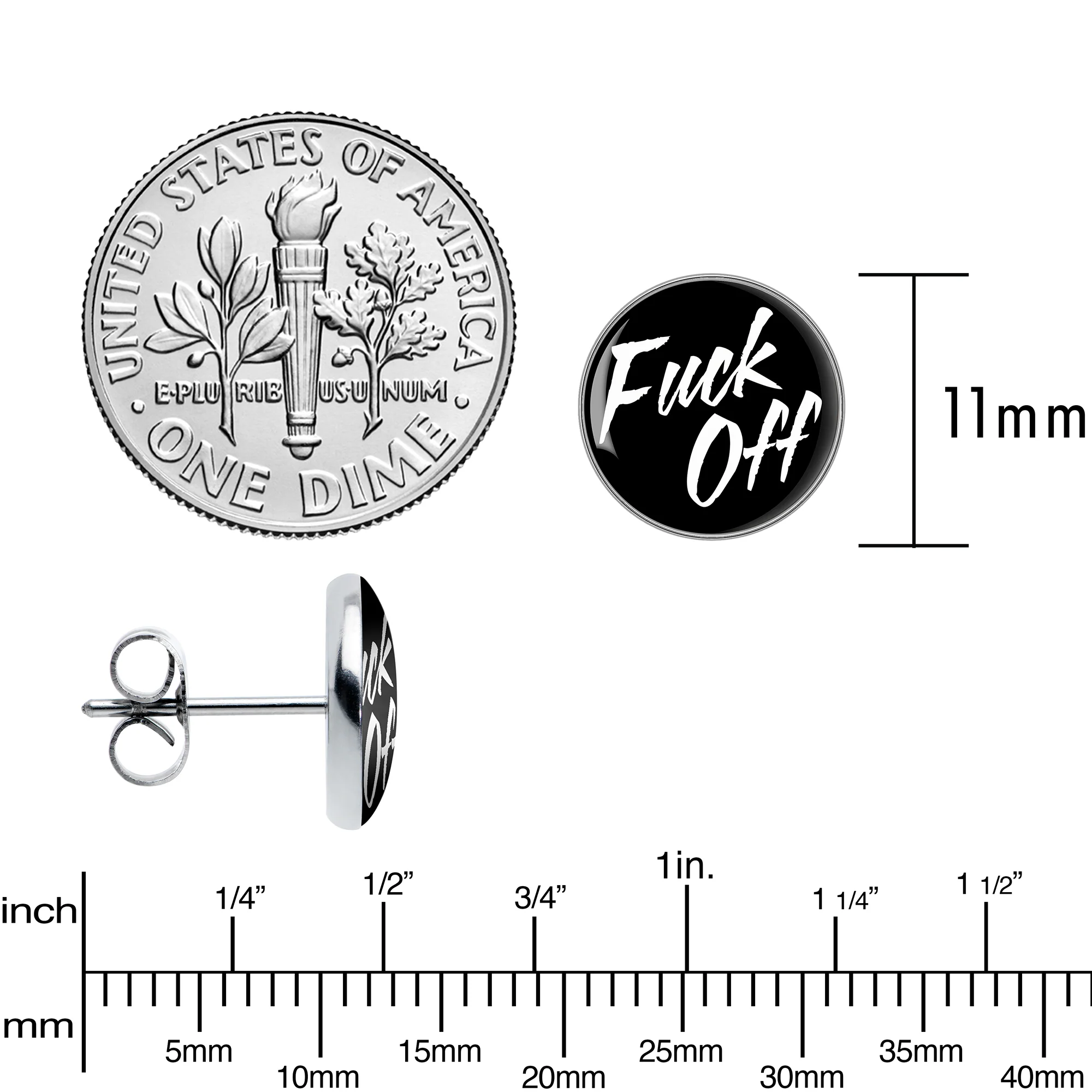 F*ck Off Stud Earrings - Image 6