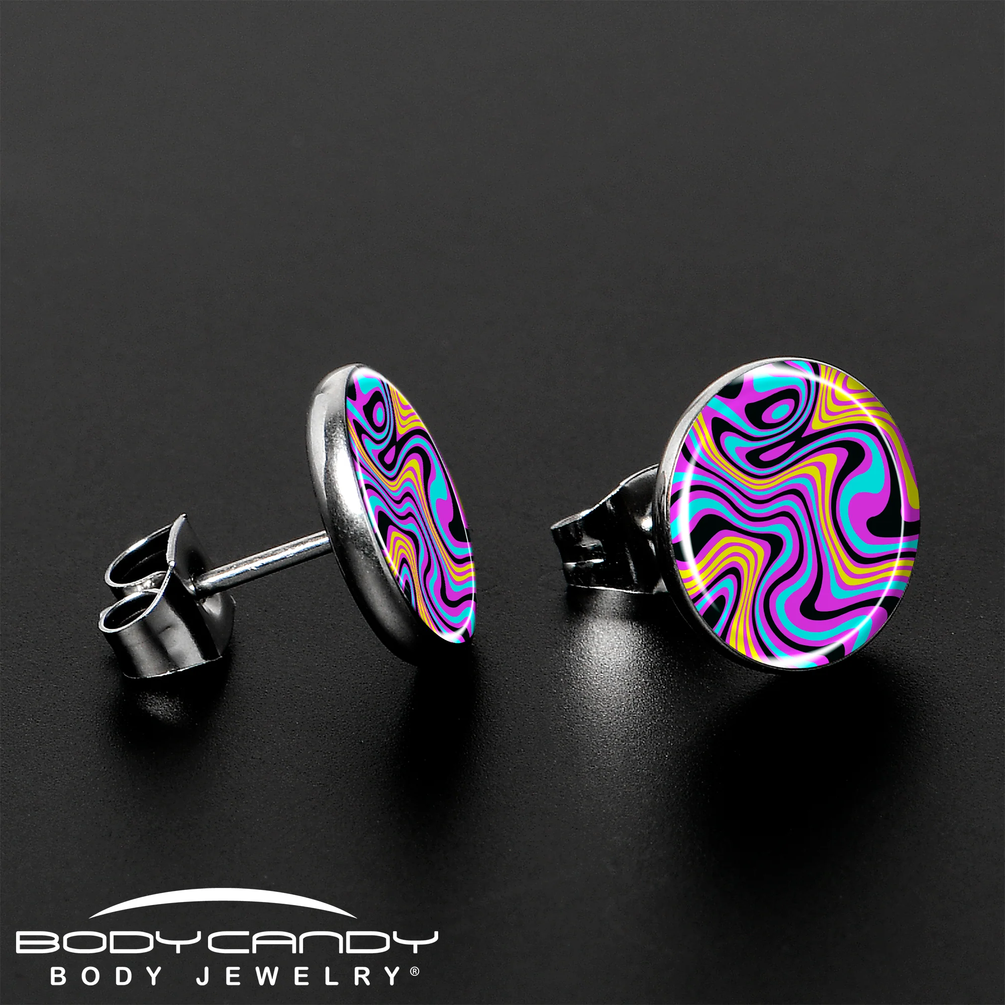 Funky Swirls Stud Earrings by Onyx O - Image 3