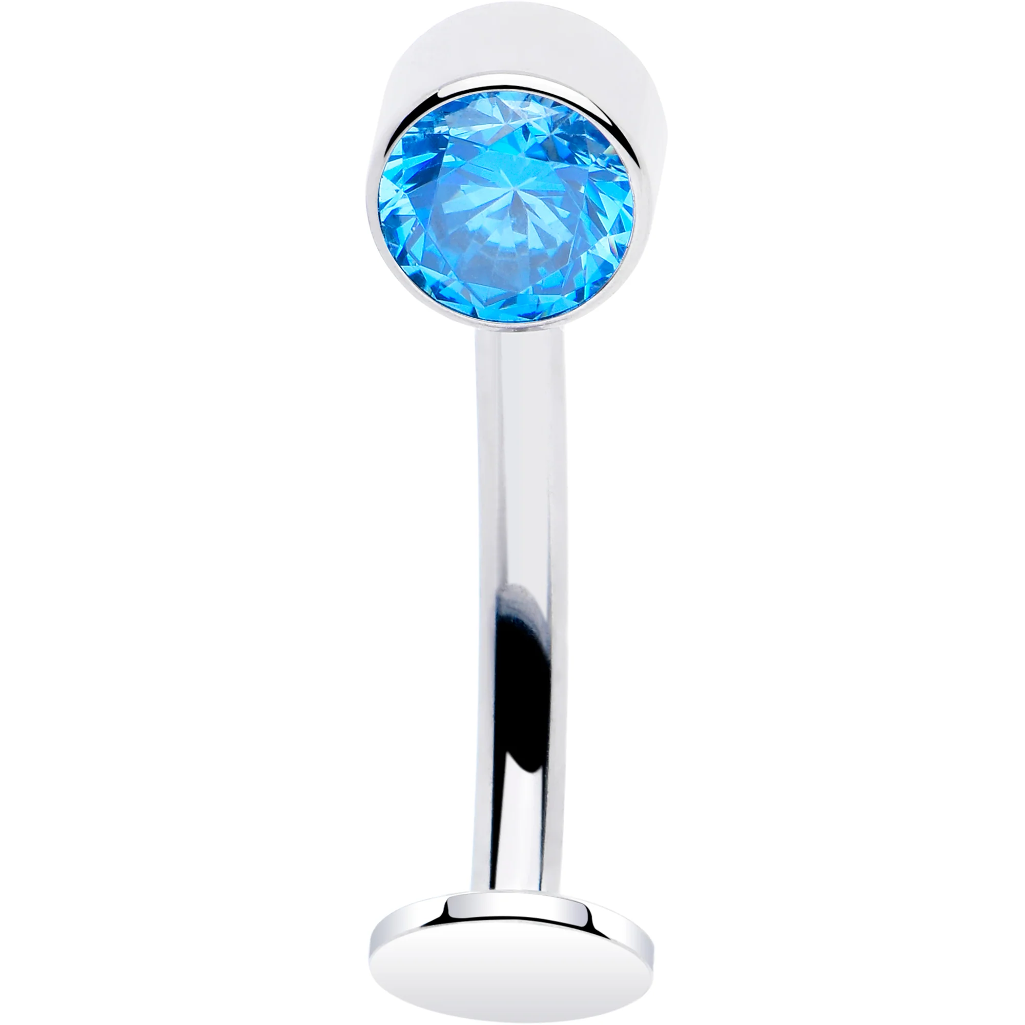 Bezel Gem Titanium Threadless Floating Belly Ring - Image 5