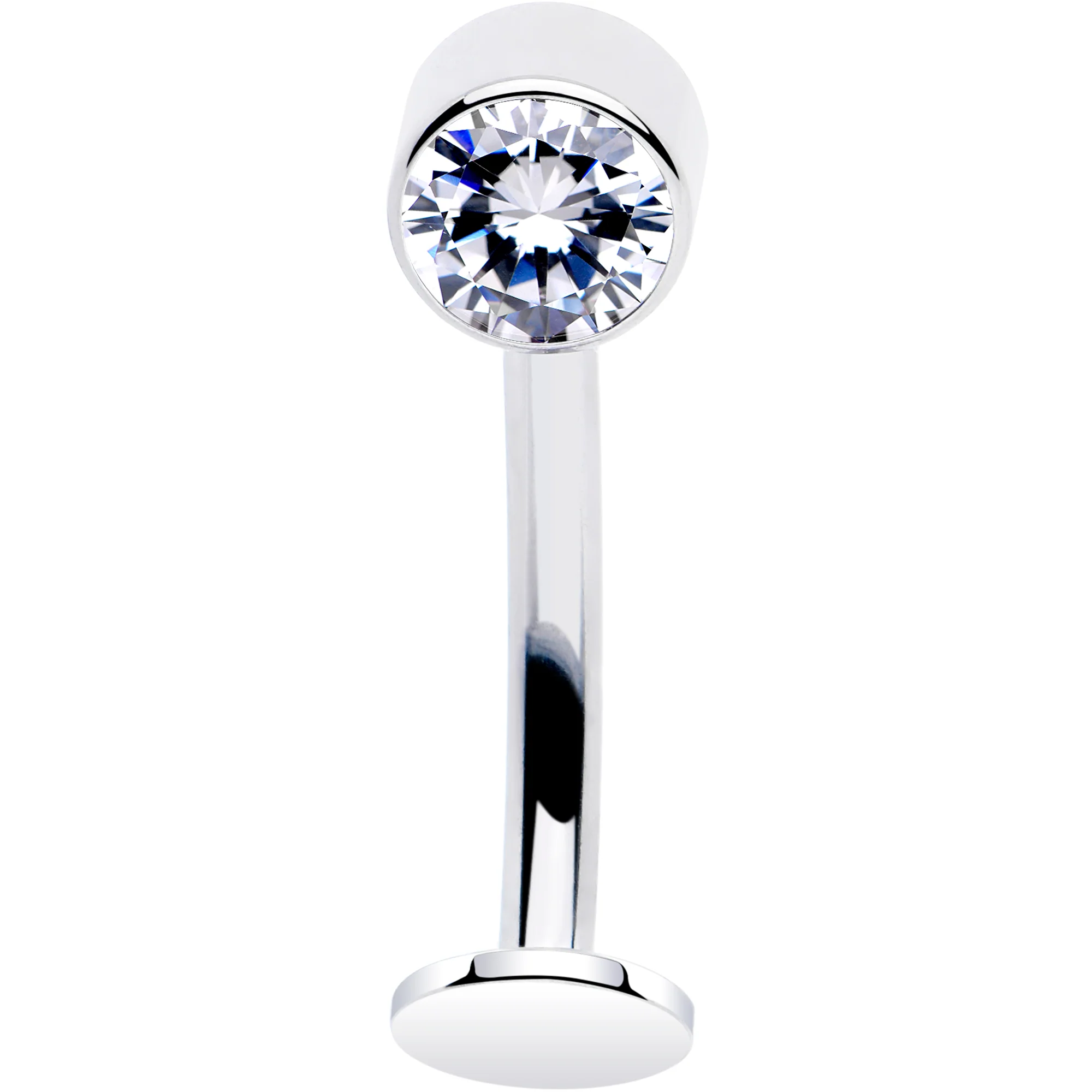 Bezel Gem Titanium Threadless Floating Belly Ring - Image 6