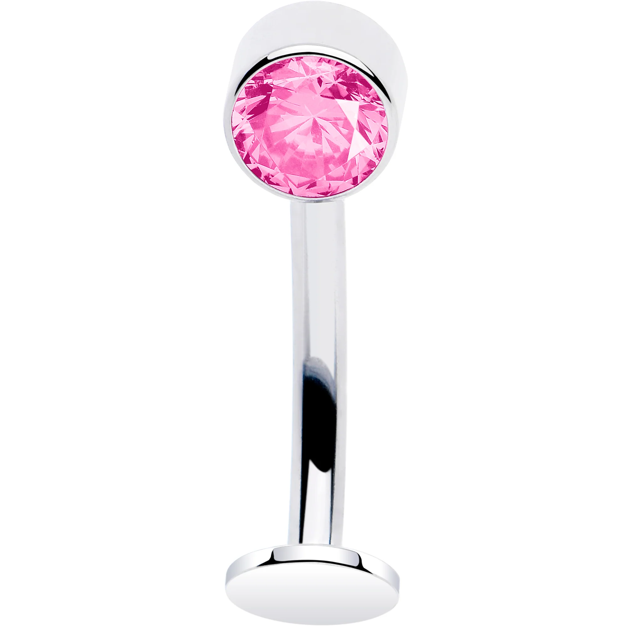 Bezel Gem Titanium Threadless Floating Belly Ring - Image 7