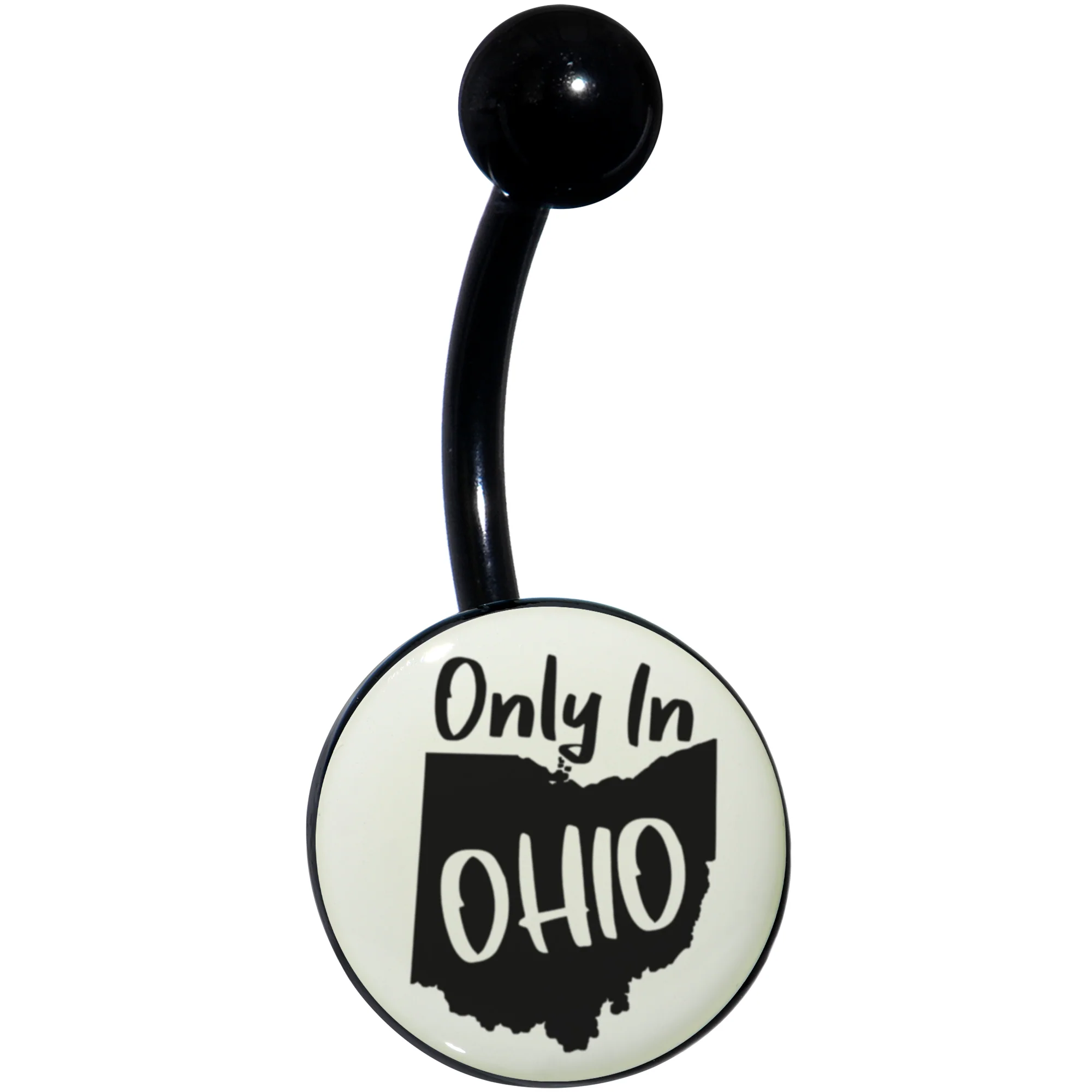 Glow in the Dark Black Only in Ohio Belly Ring by Onyx O - Image 4