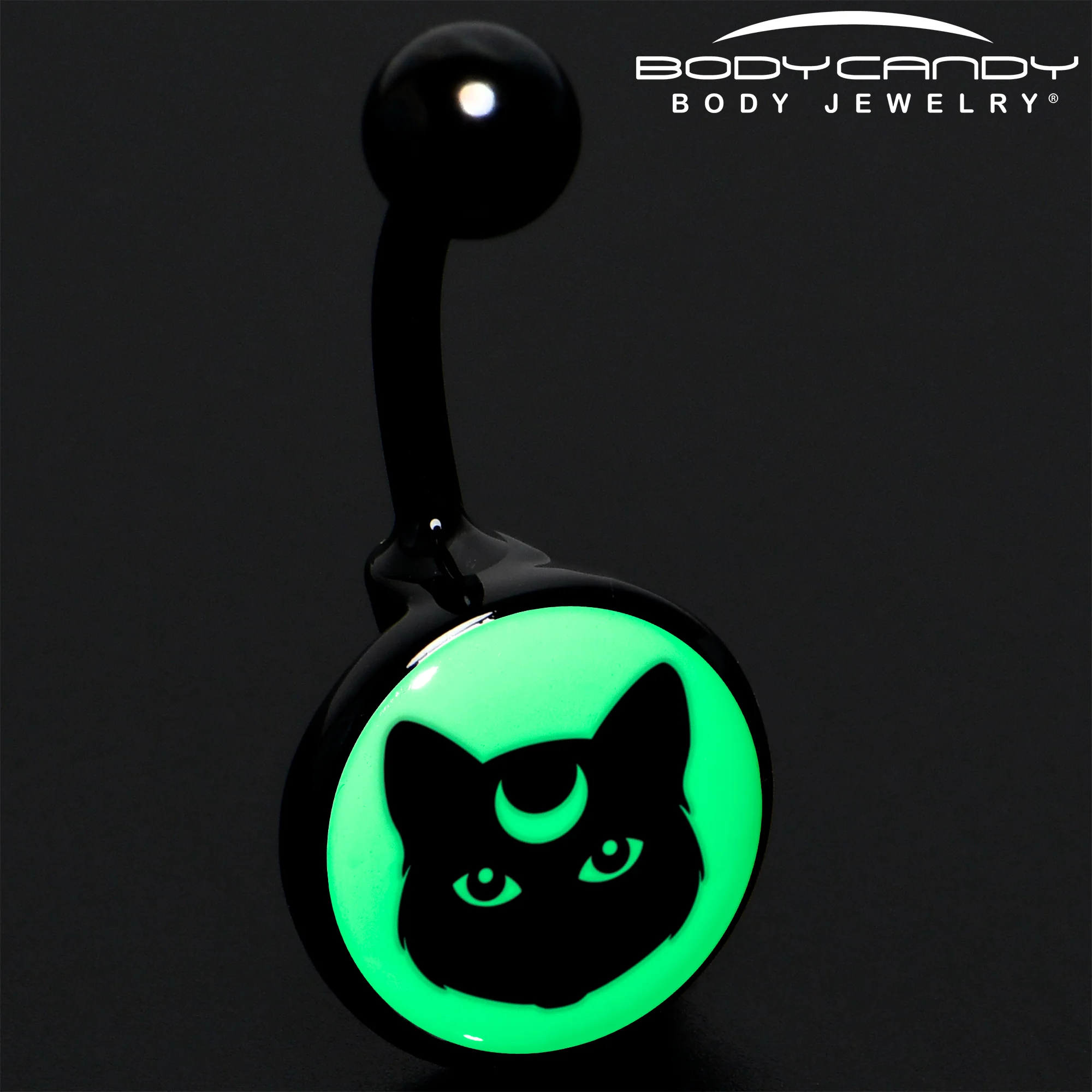 Glow in the Dark Mystic Kitty Cat Belly Ring by Onyx O - Image 7