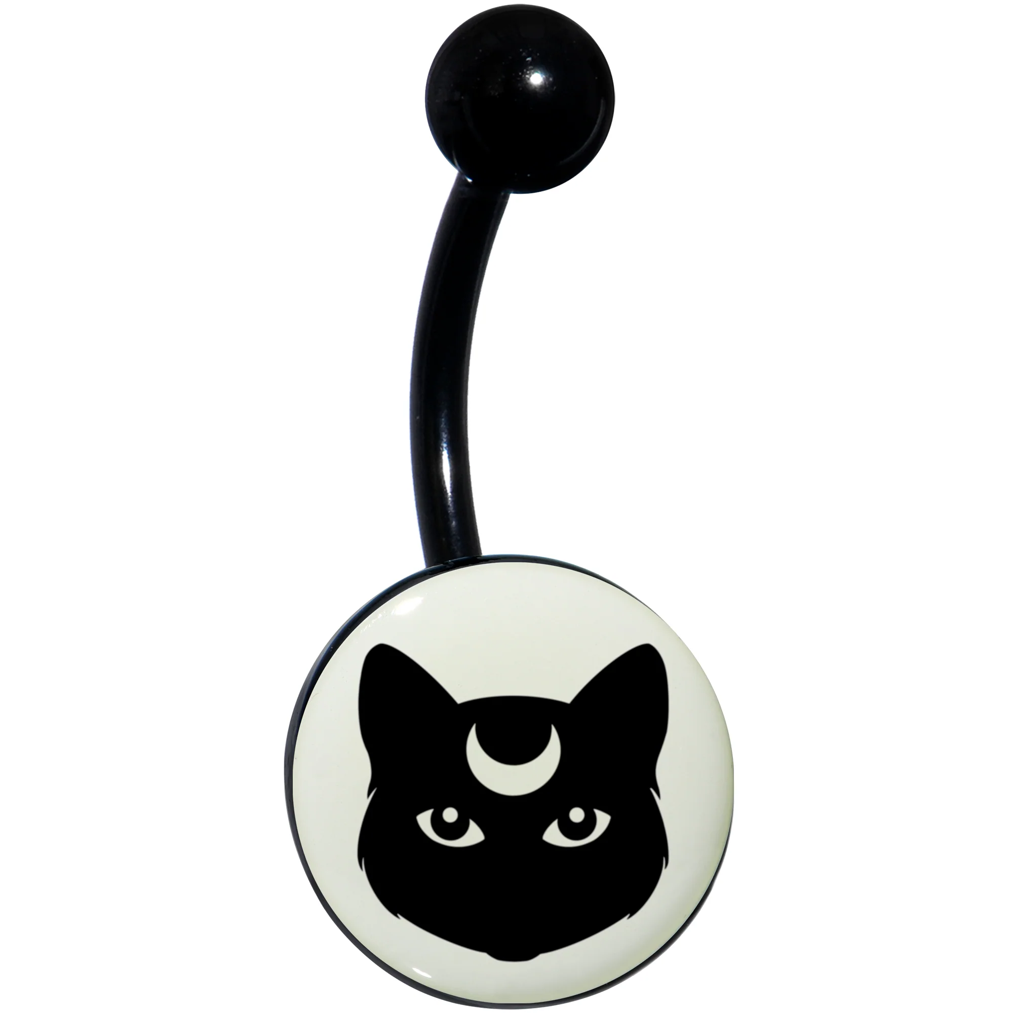 Glow in the Dark Mystic Kitty Cat Belly Ring by Onyx O - Image 9