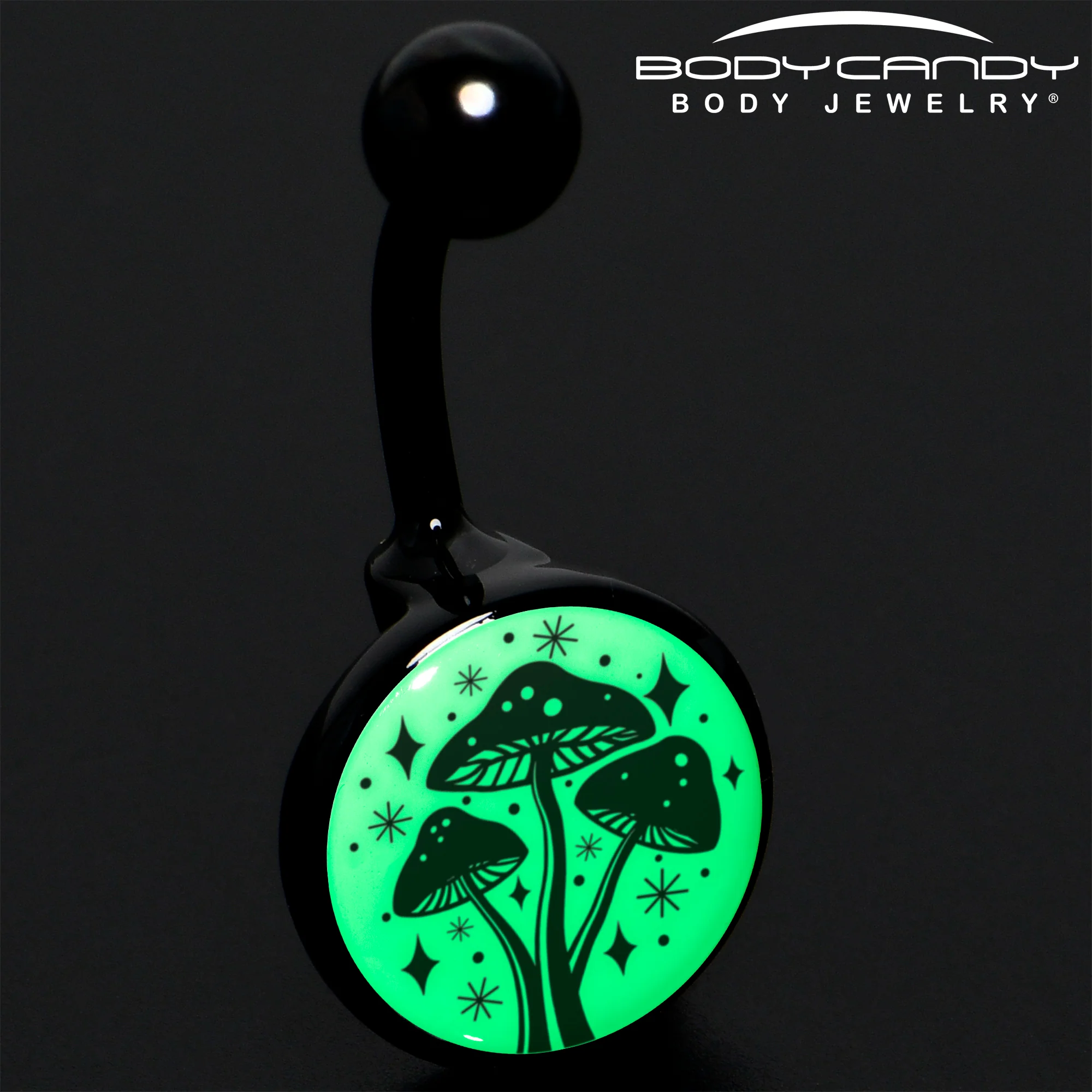 Glow in the Dark Mystic Mushroom Belly Ring by Onyx O - Image 6
