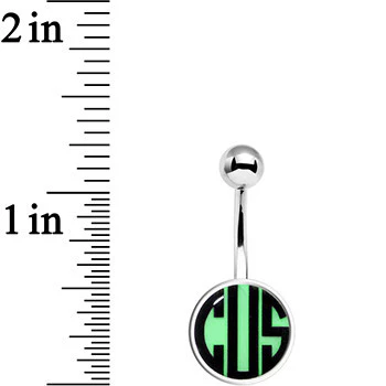 Custom Glow in the Dark Logo Personalized Initial Belly Ring - Image 7
