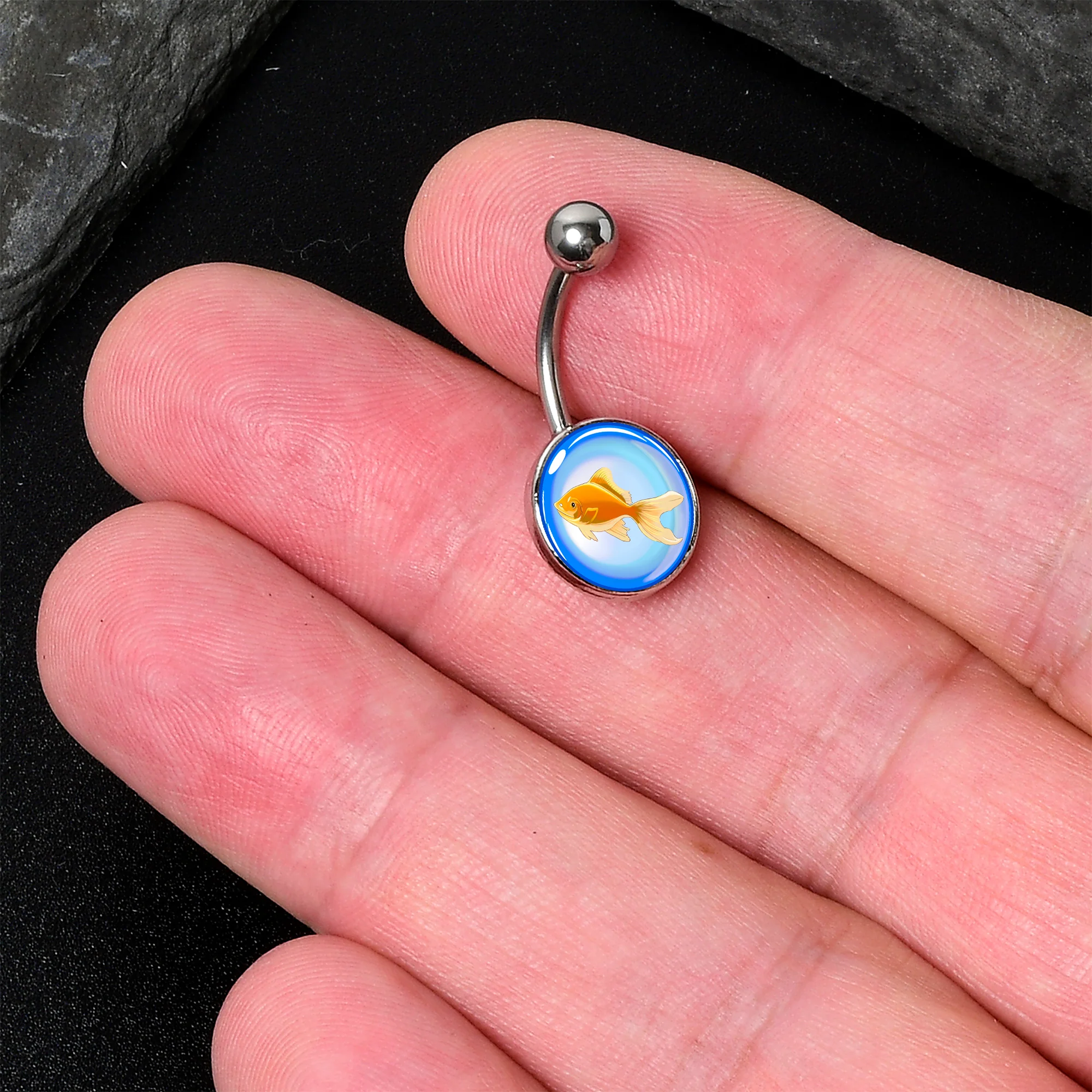 Gold Fish Belly Ring by Onyx O - Image 2