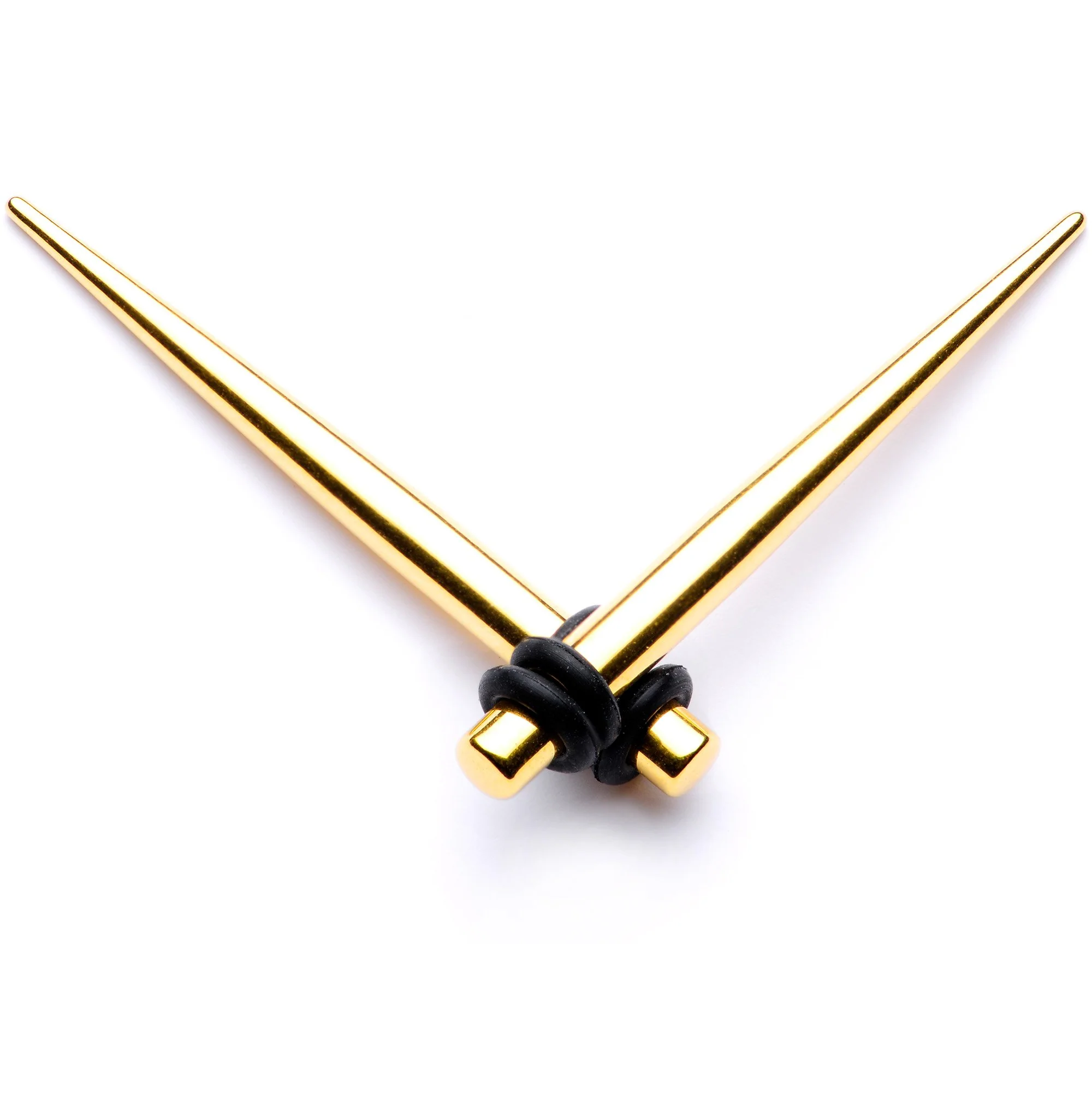 Gold Tone Anodized Straight Taper Set Available in Sizes  12G to 00G - Image 8