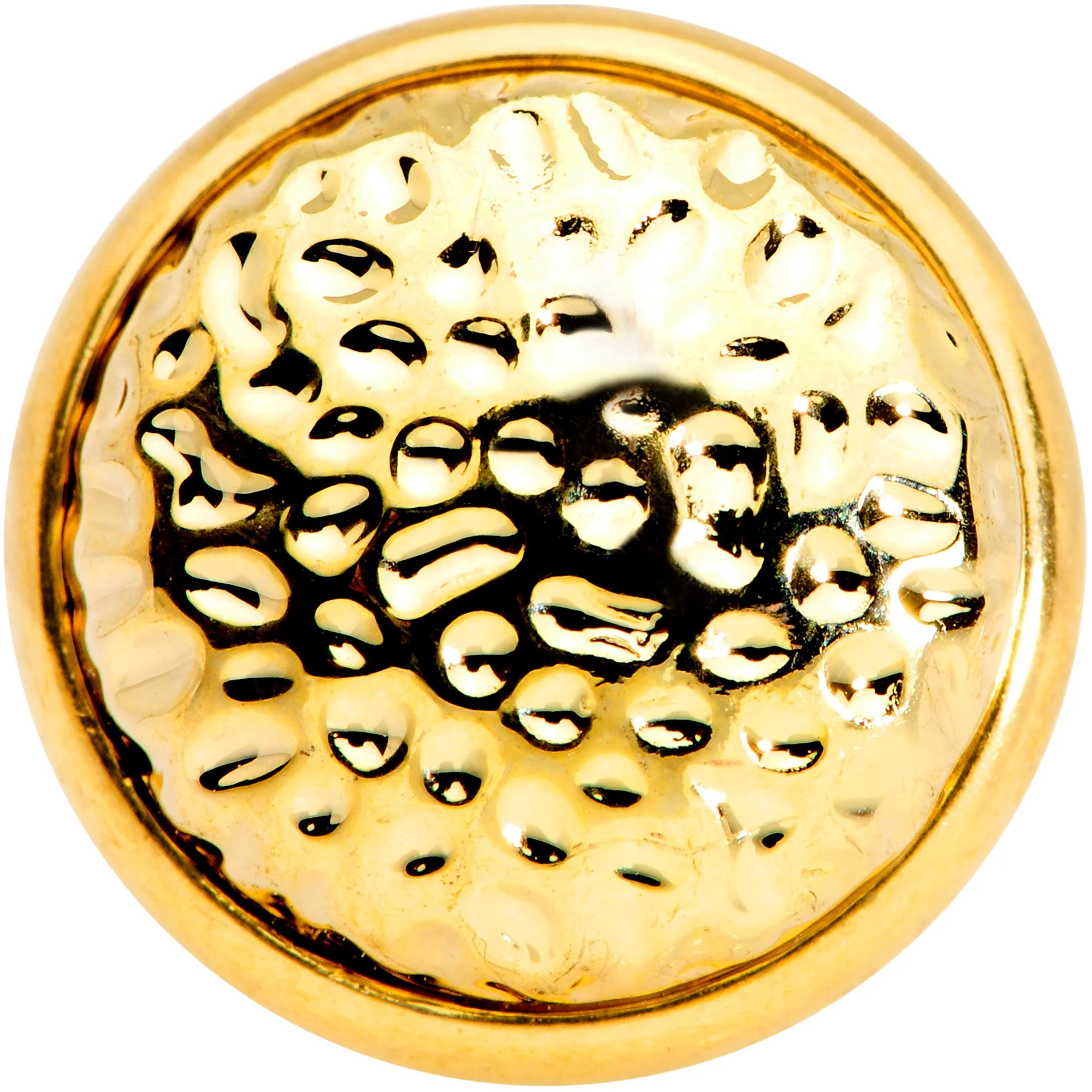 Gold Tone Hammered Finish Single Flare Plug Set 6mm to 16mm Sizes - Image 3