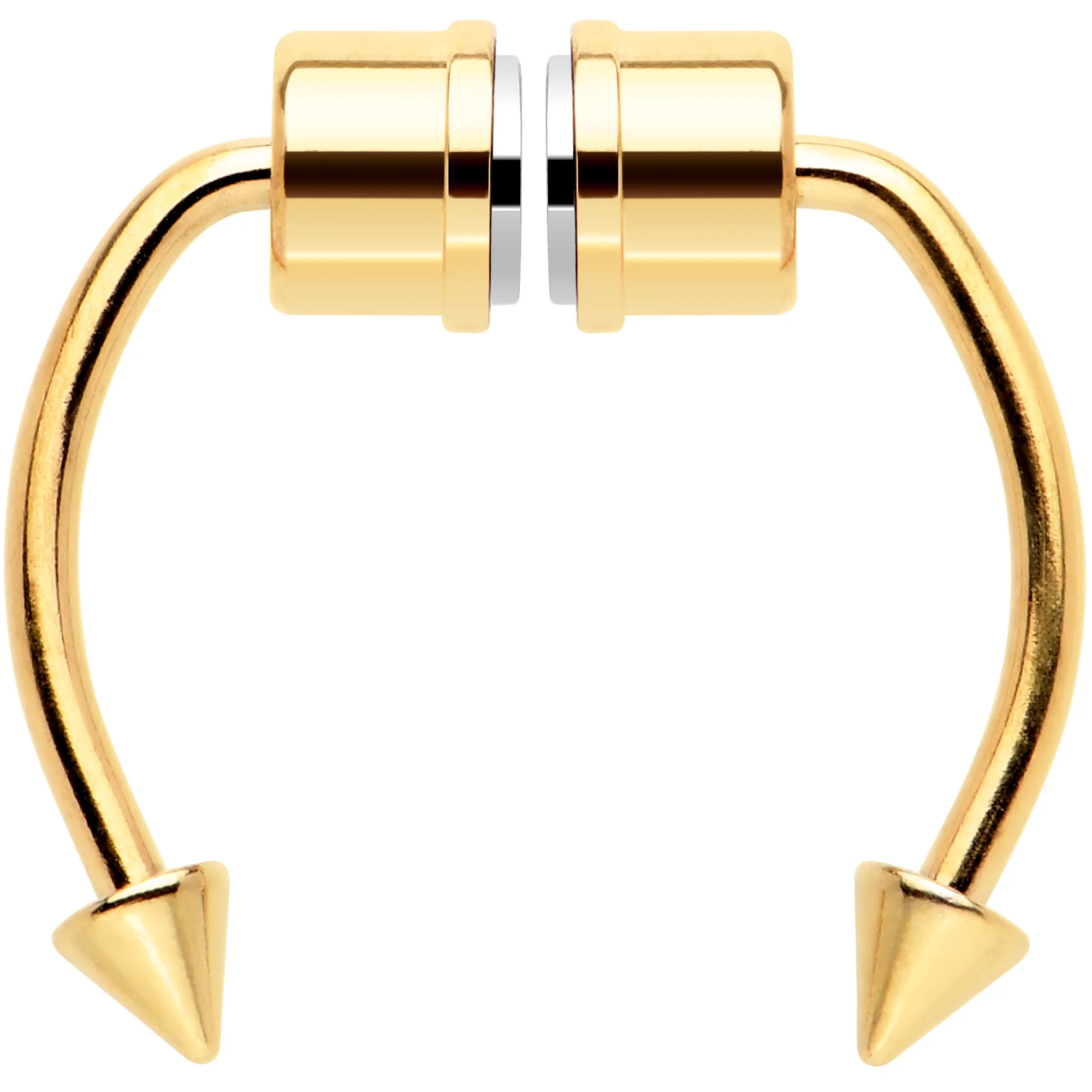 Gold Tone PVD Magnetic Septum Ring Horseshoe Non-Pierced Fake Nose Ring Set - Image 2