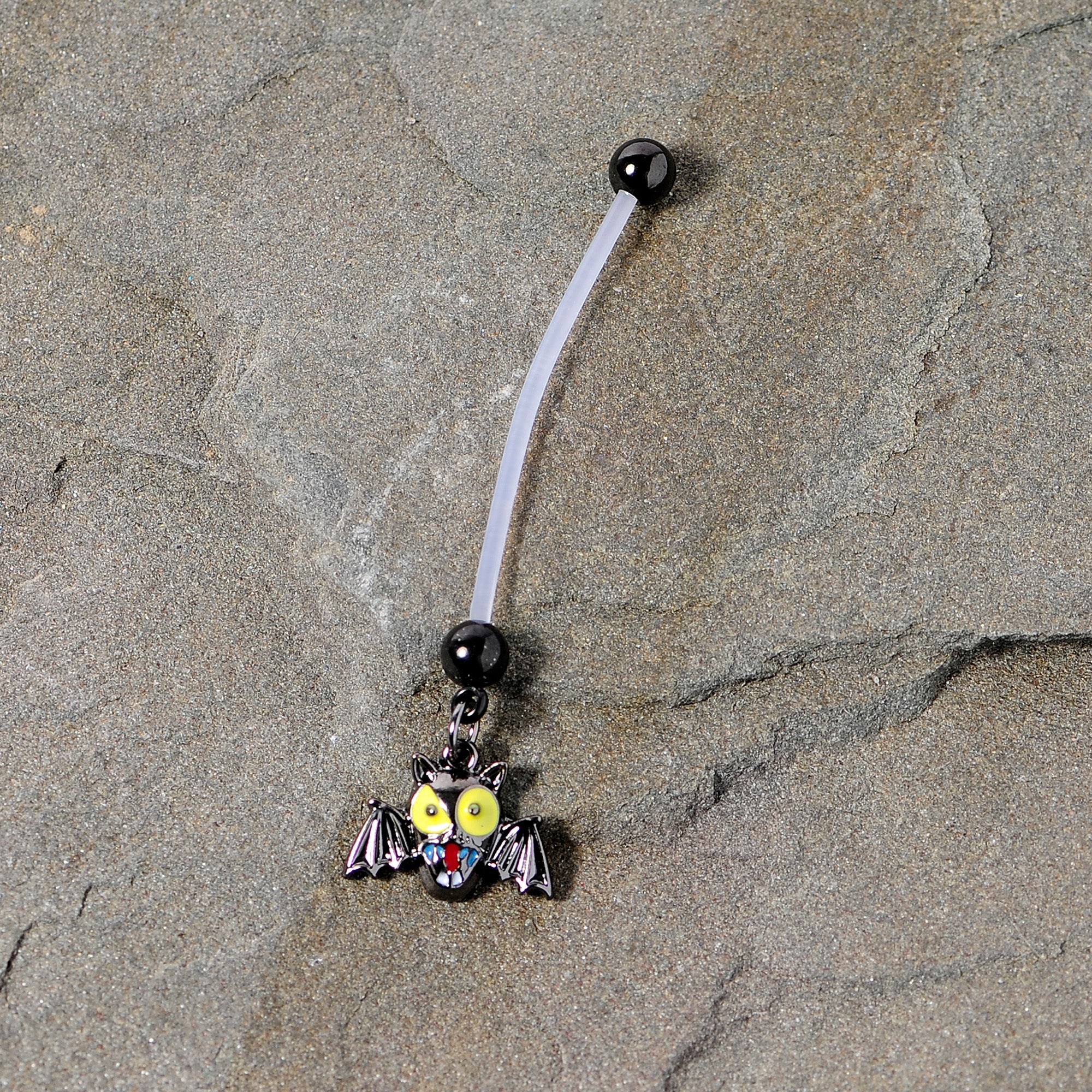 Gone Batty Scary Bat Halloween Dangle Pregnancy Belly Ring - Image 3