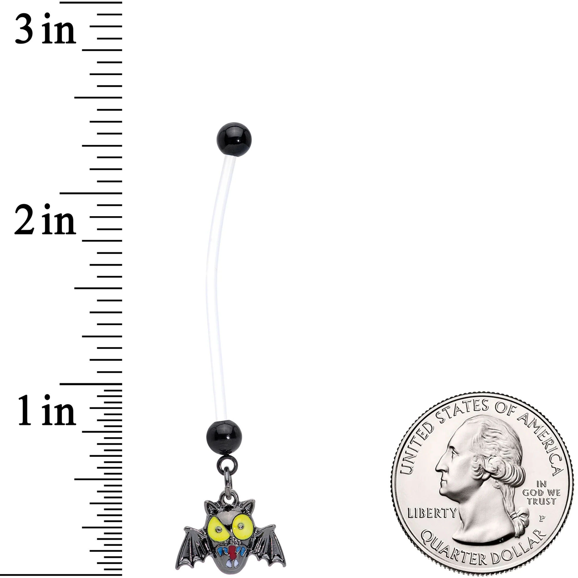 Gone Batty Scary Bat Halloween Dangle Pregnancy Belly Ring - Image 6