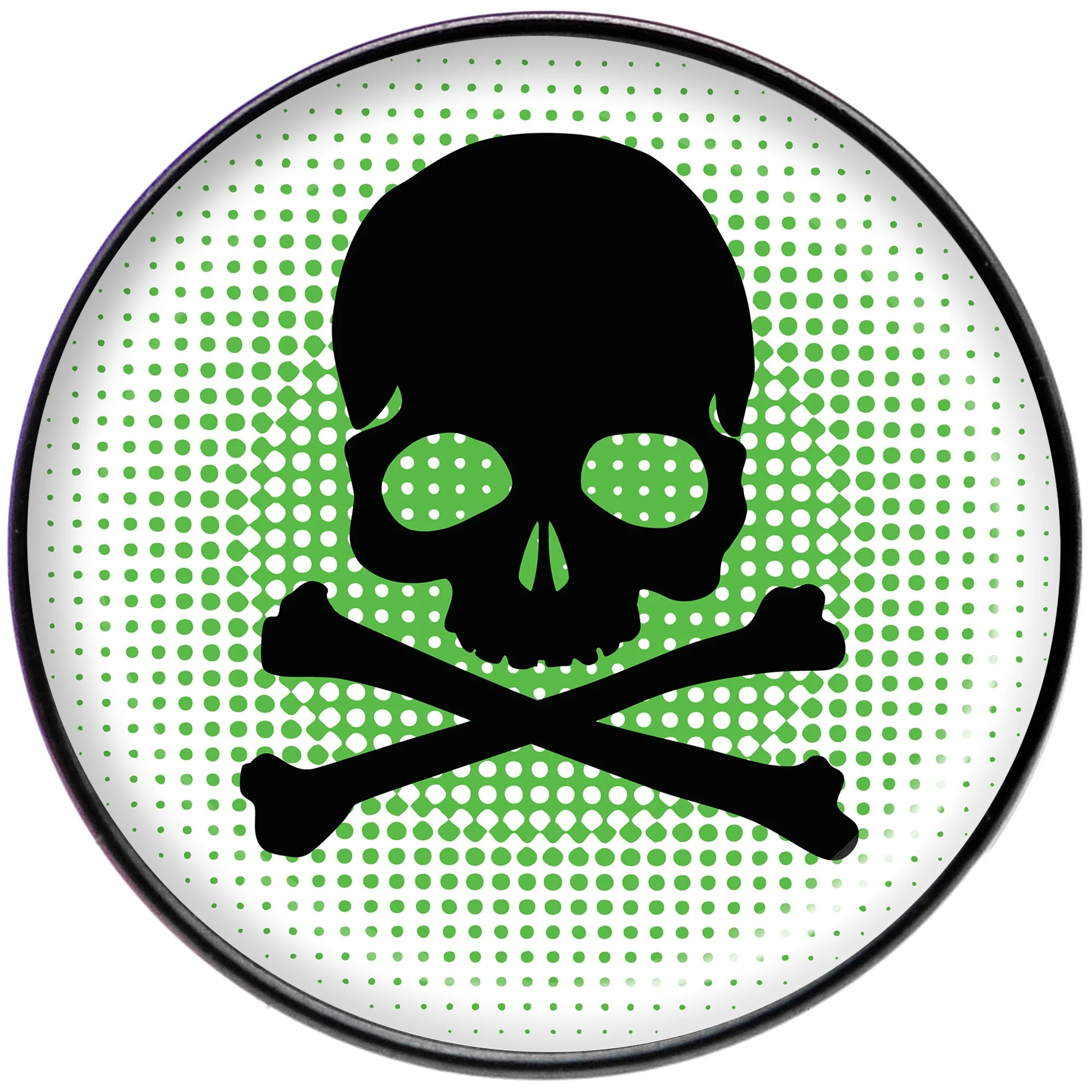 Green Black Skull Black Barbell Tongue Ring - Image 2