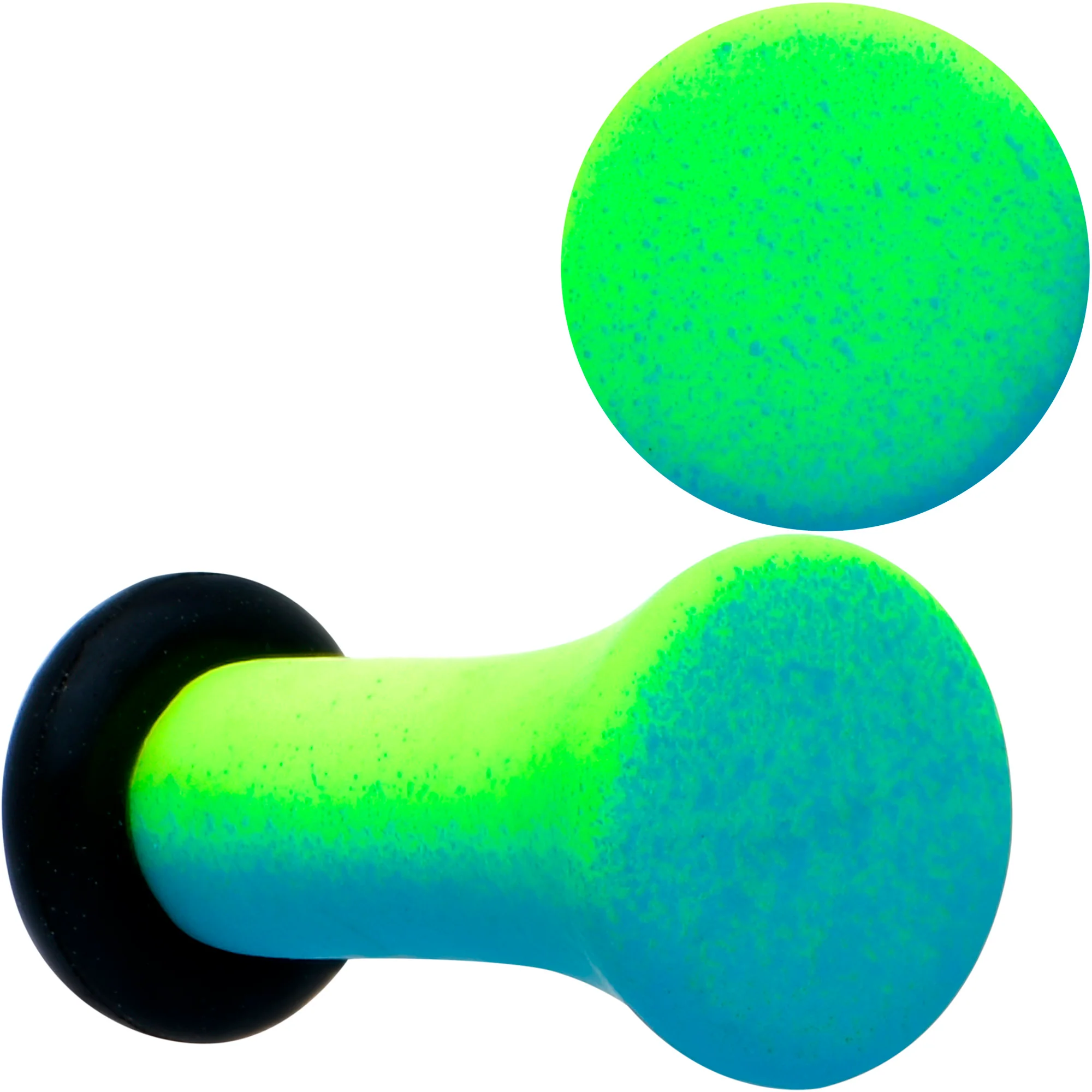 Green Blue Ombre Matte Acrylic Single Flare Plug Set - Image 6