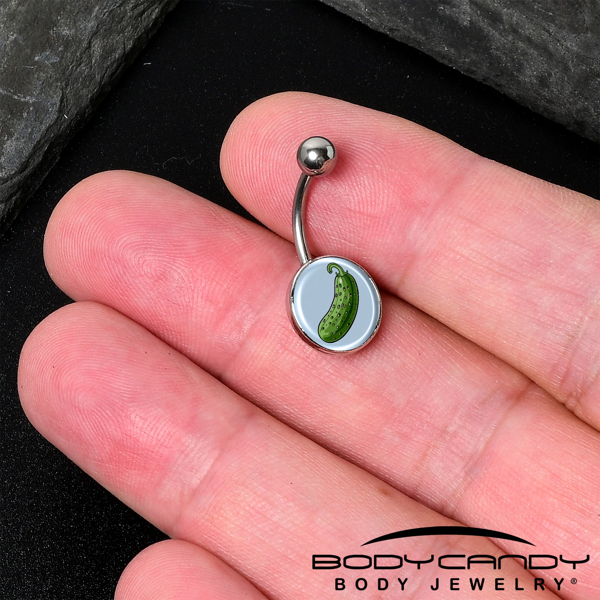 Green Pickle Belly Ring by Onyx O - Image 2