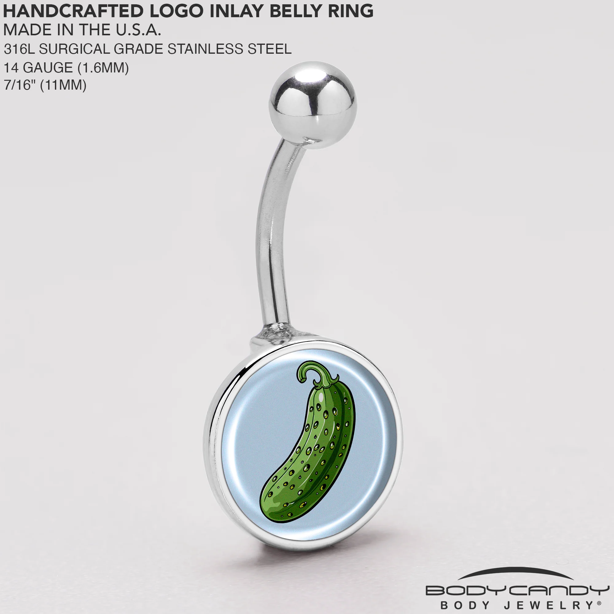Green Pickle Belly Ring by Onyx O - Image 5