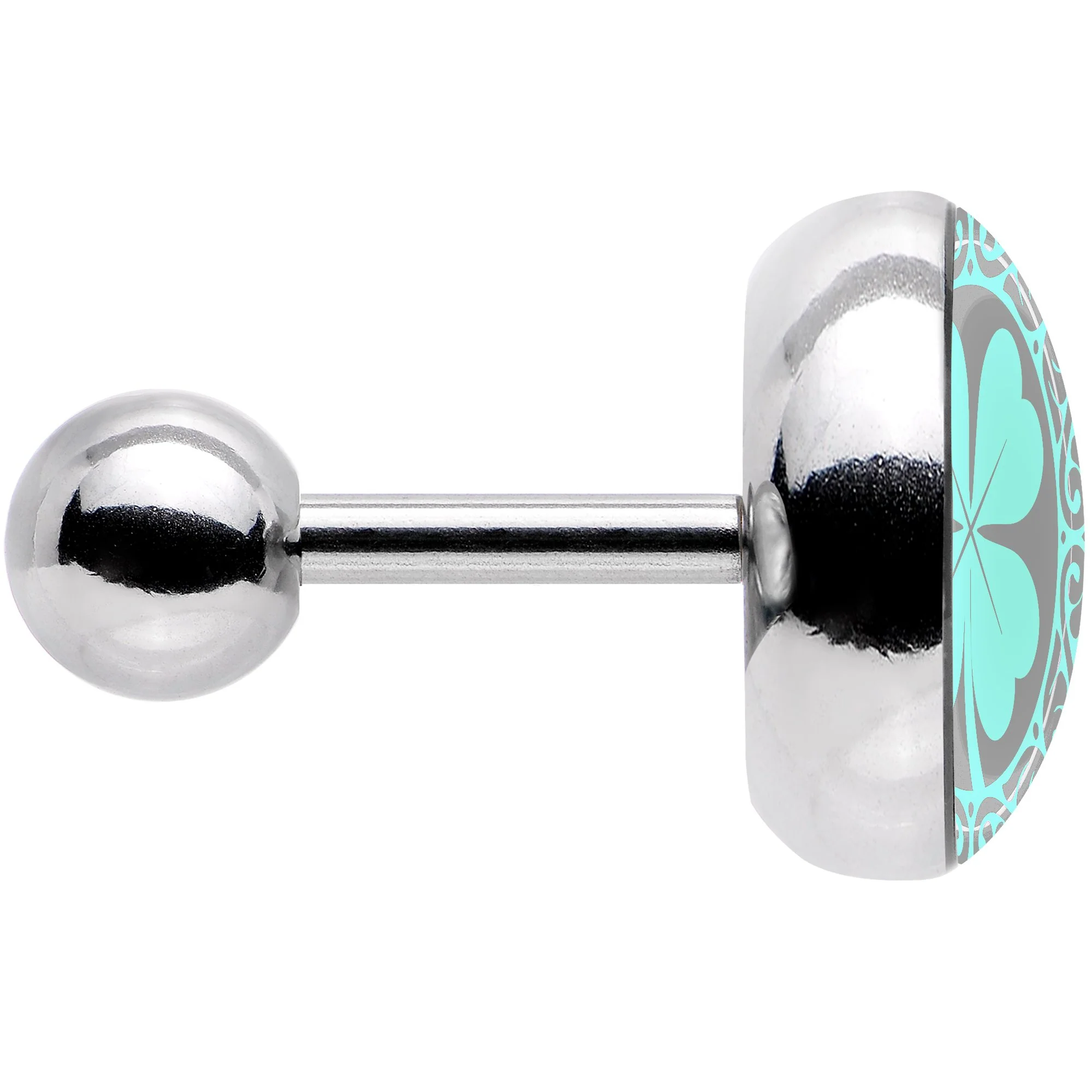 Green St Patricks Day Shamrock Tragus Cartilage Earring - Image 3