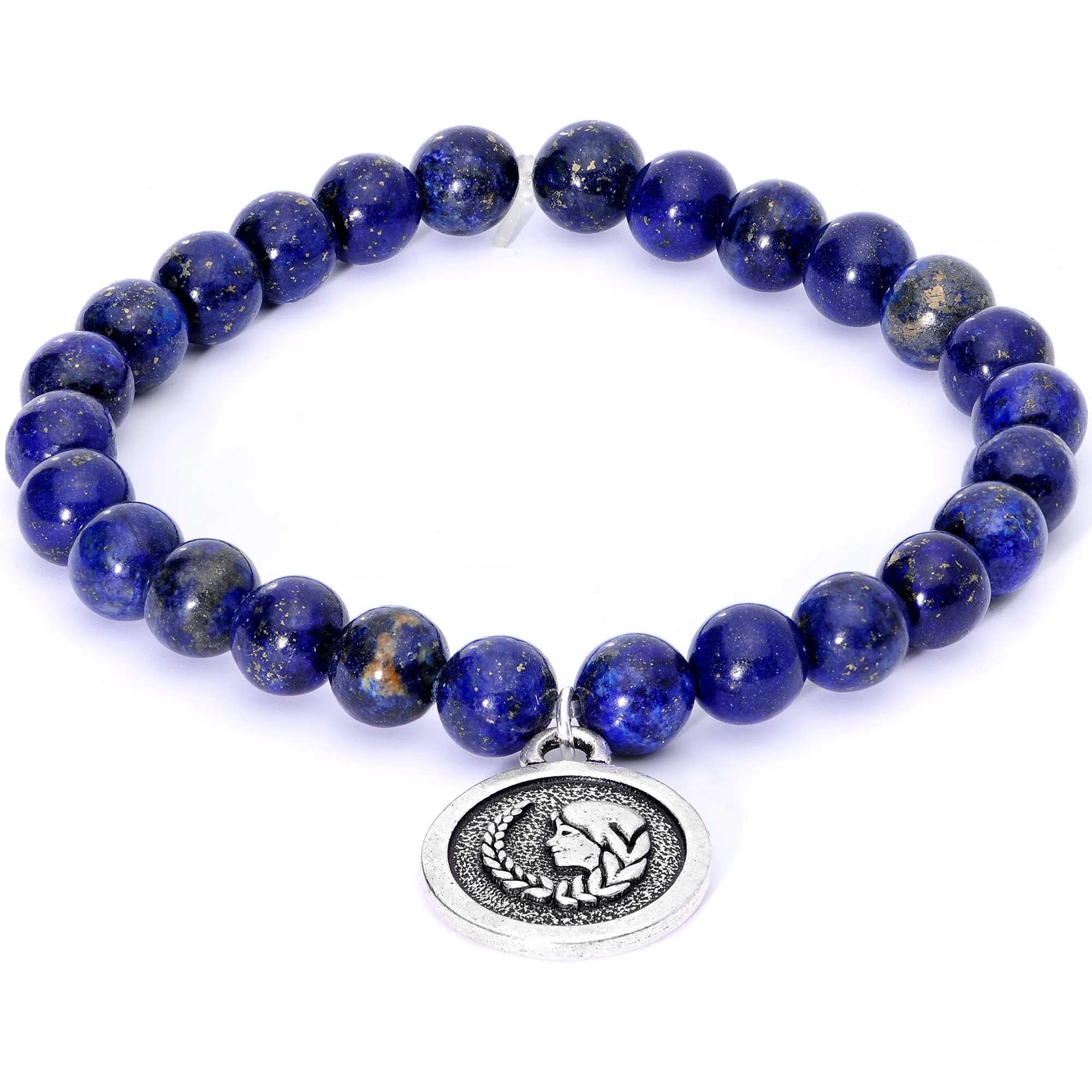 Handmade Lava Stone Lapis Lazuli Virgo Zodiac Bracelet Set of 2 - Image 3