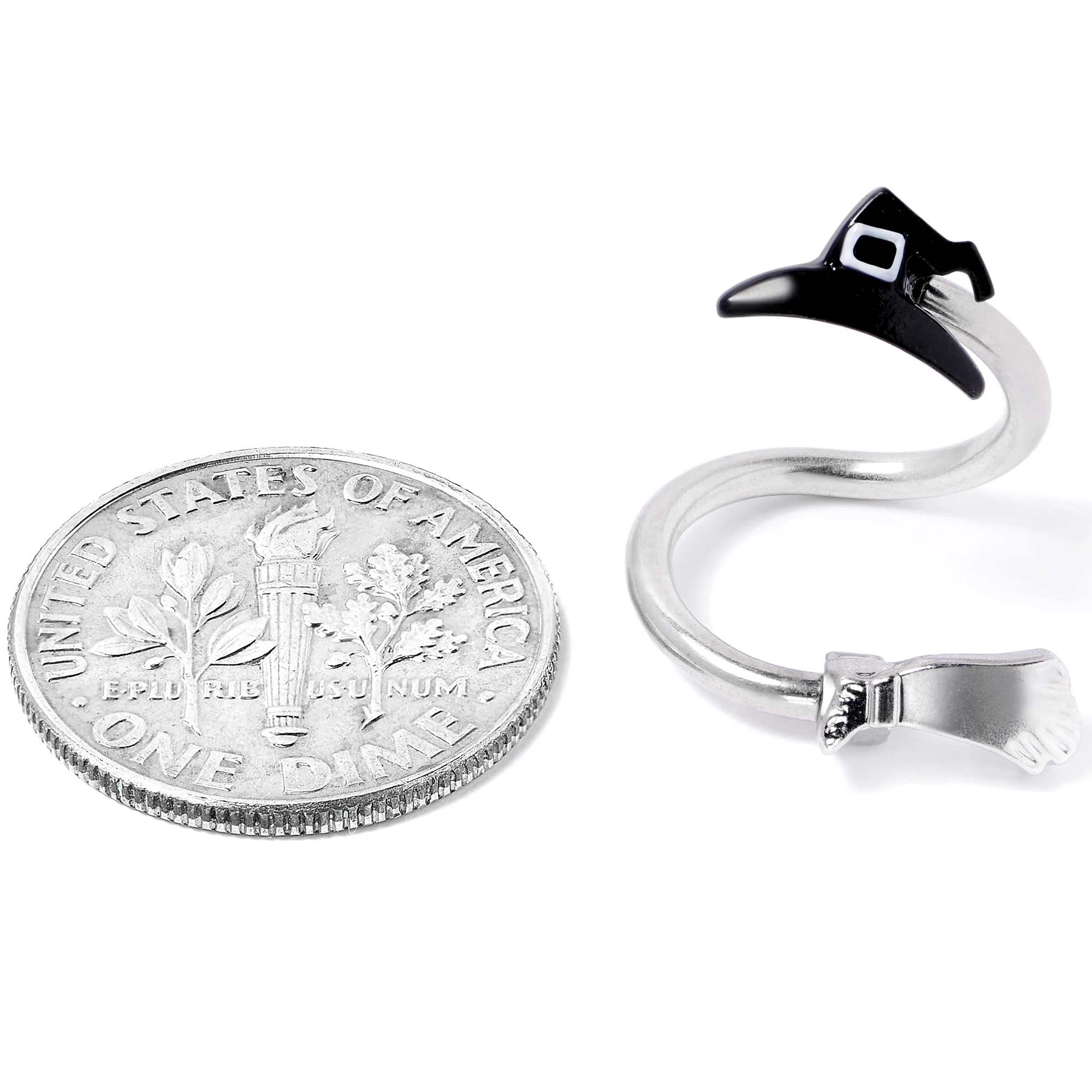 Hat and Broom Im a Witch Kit Halloween Spiral Twister Belly Ring - Image 5