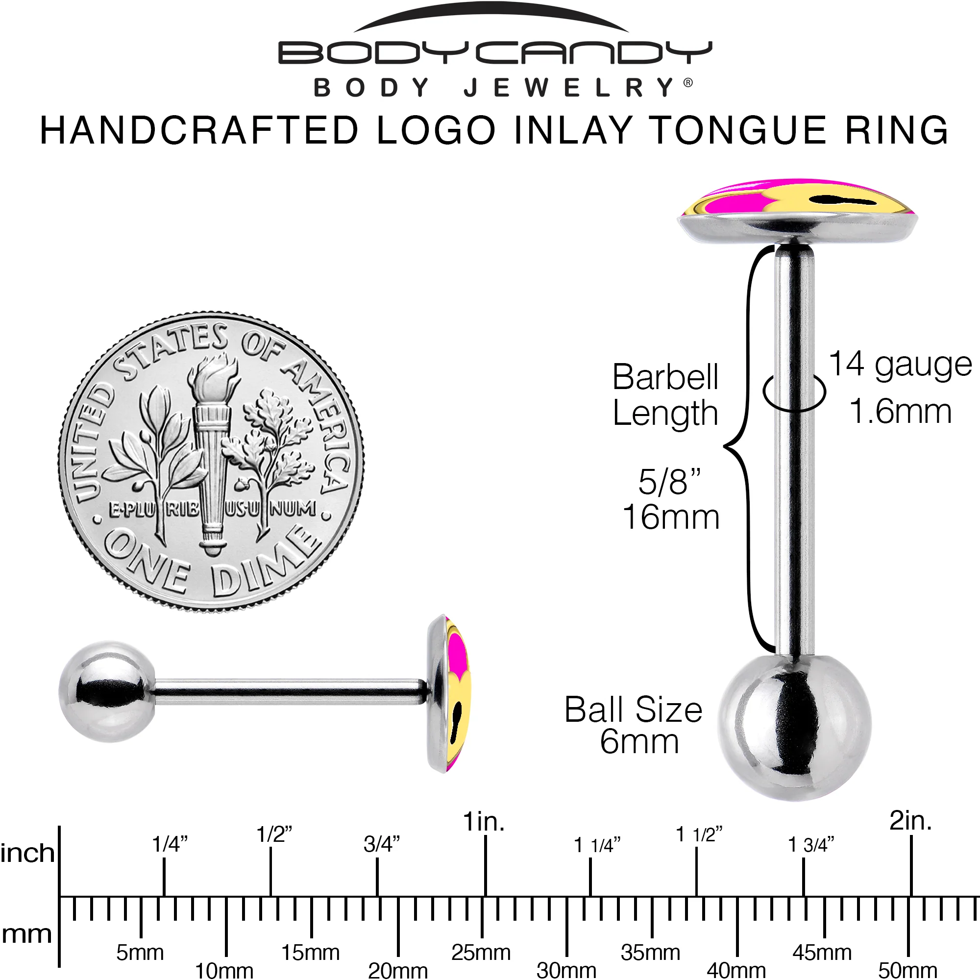 Heart Lock Barbell Tongue Ring by Onyx O - Image 5