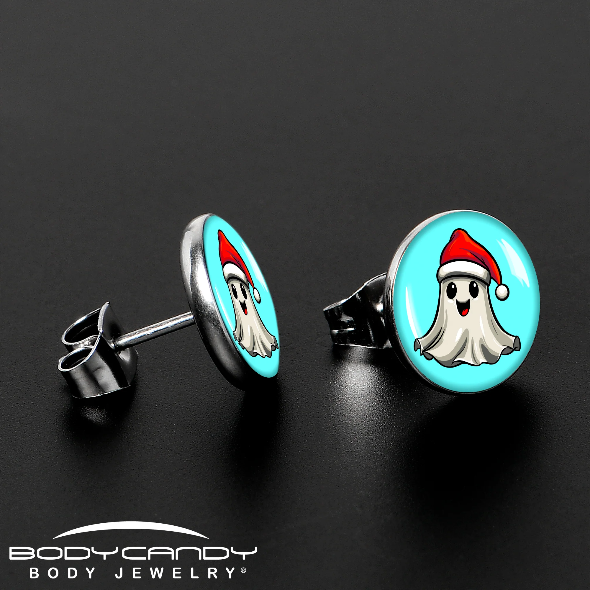 Holiday Christmas Spirit Ghost Stud Earrings by Onyx O - Image 3