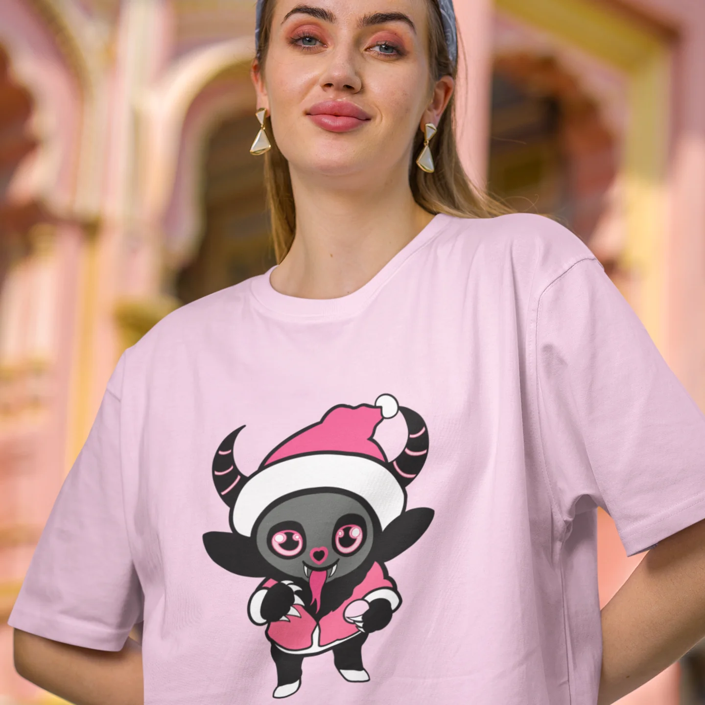 Holiday Krampus Cutie Pink Tee Shirt - Image 6