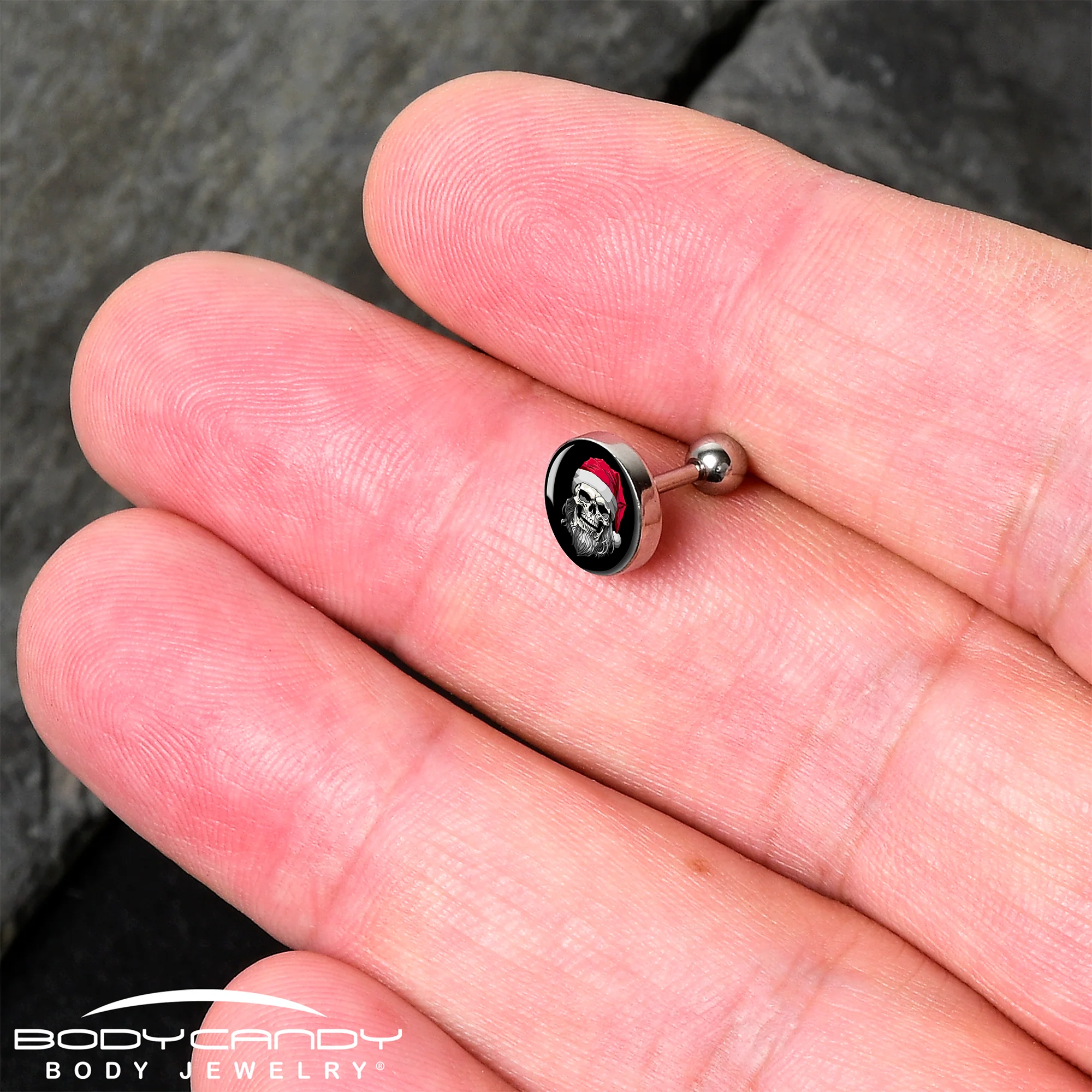 16G 1/4 Holiday Skeleton Santa Claus Tragus Cartilage Earring by Onyx O - Image 2