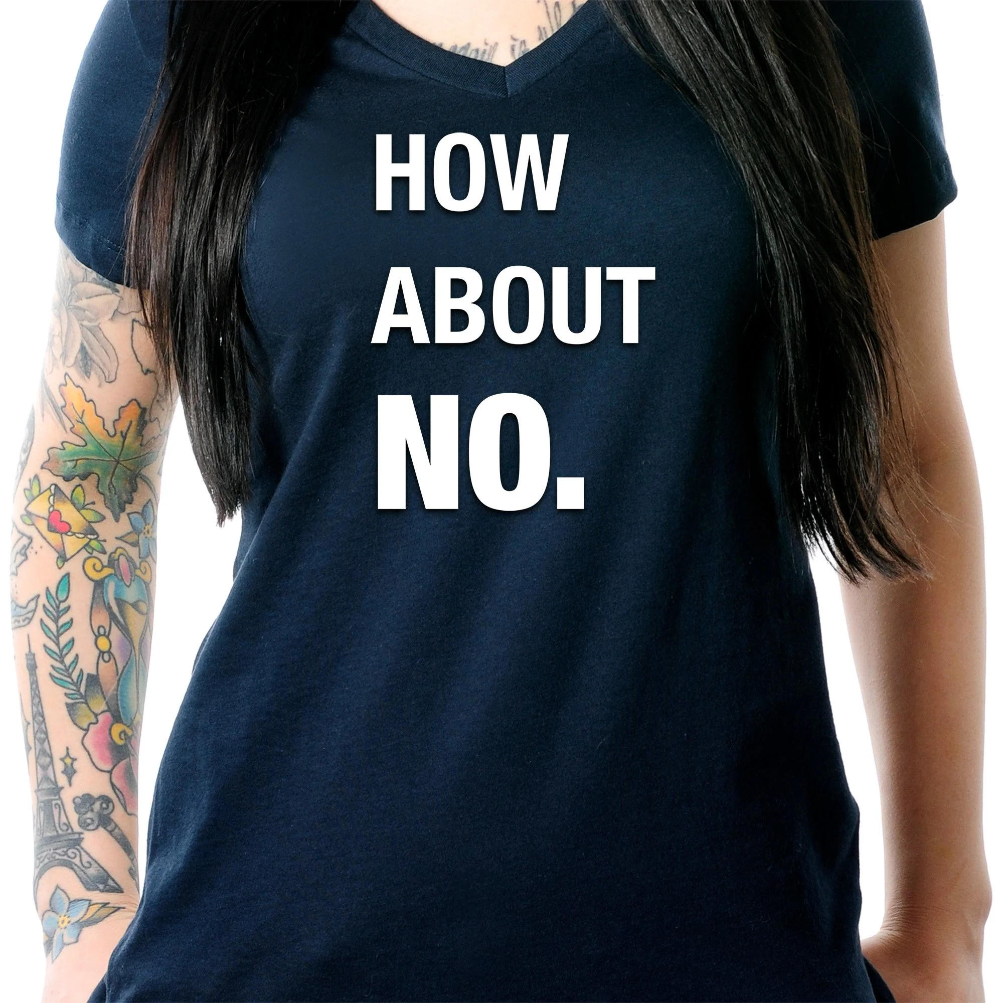 How About No V-Neck Tee Shirt - Image 3