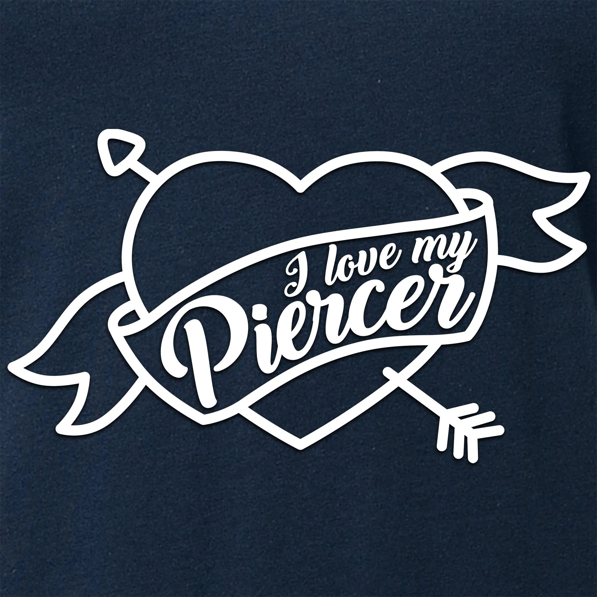 I Love My Piercer Black Tapered V-Neck Tee Shirt - Image 5