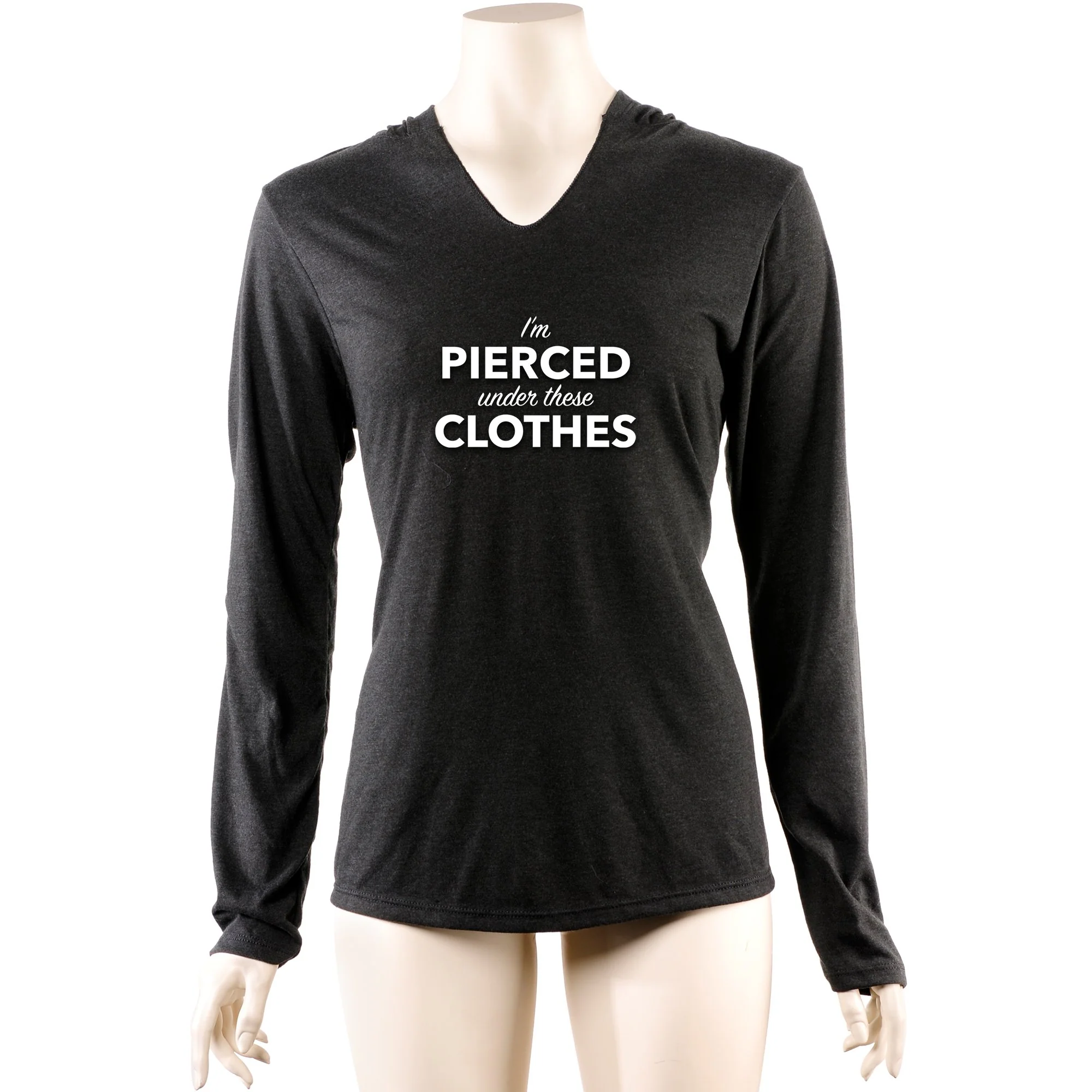 I'm Pierced Under These Clothes Tapered Long Sleeve Hoodie - Image 4