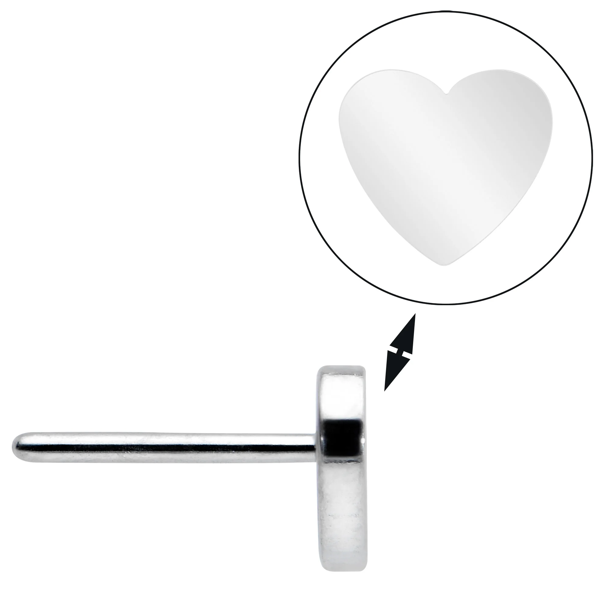 Implant Grade 23 Titanium Heart Threadless Push In Top - Image 5