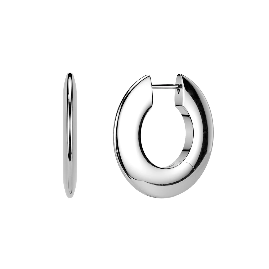 Implant Grade Titanium Wide Round Hinged Hoop Earrings - Image 3