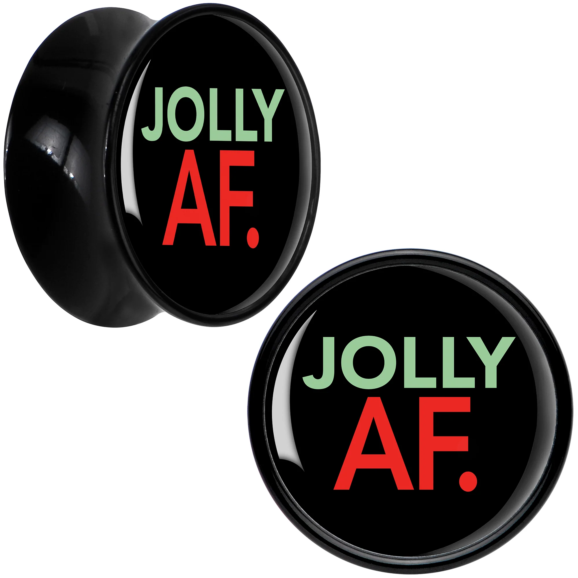 Jolly AF Festive Holiday Christmas Acrylic Saddle Plug Set by Onyx O - Image 7