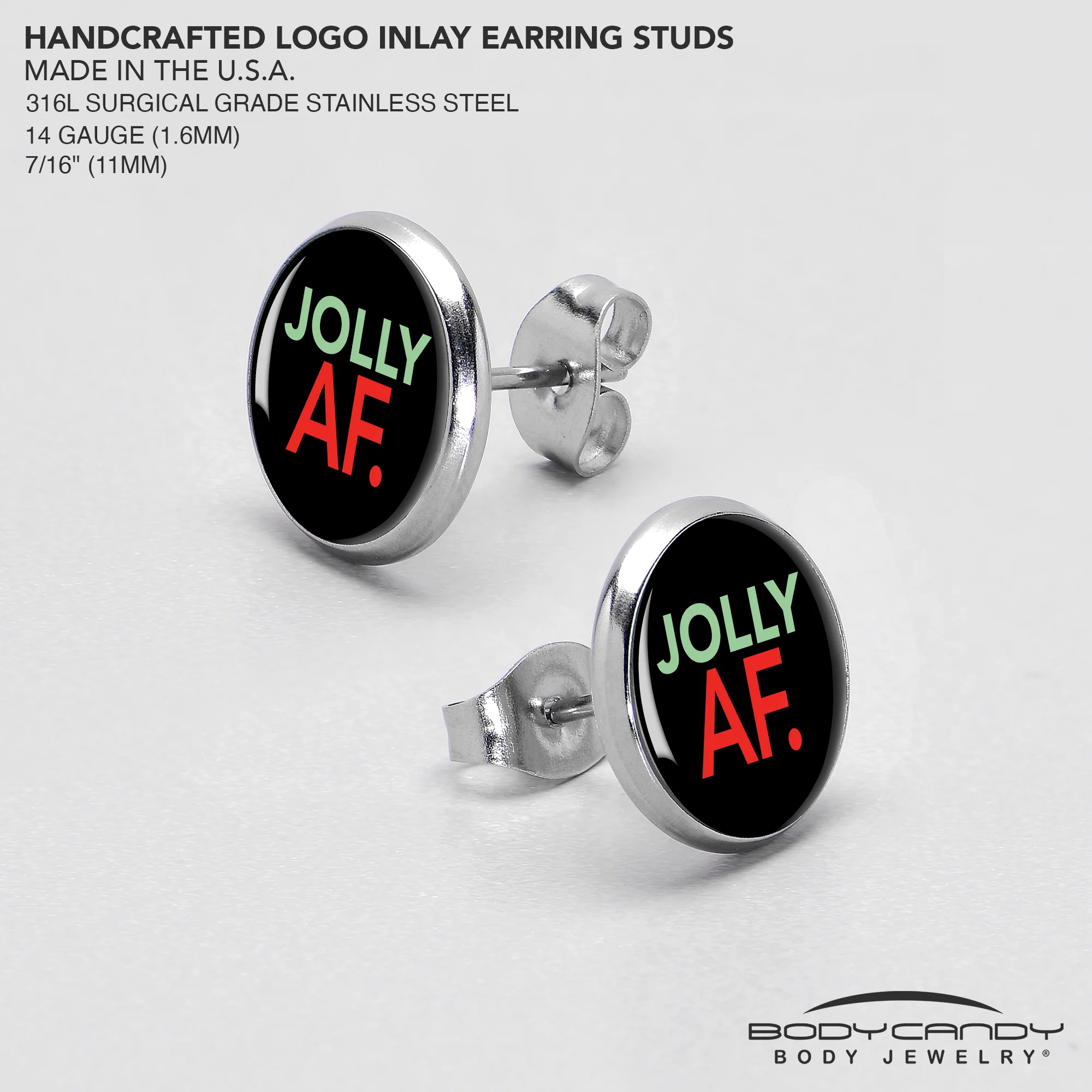 Jolly AF Festive Holiday Christmas Stud Earrings by Onyx O - Image 7