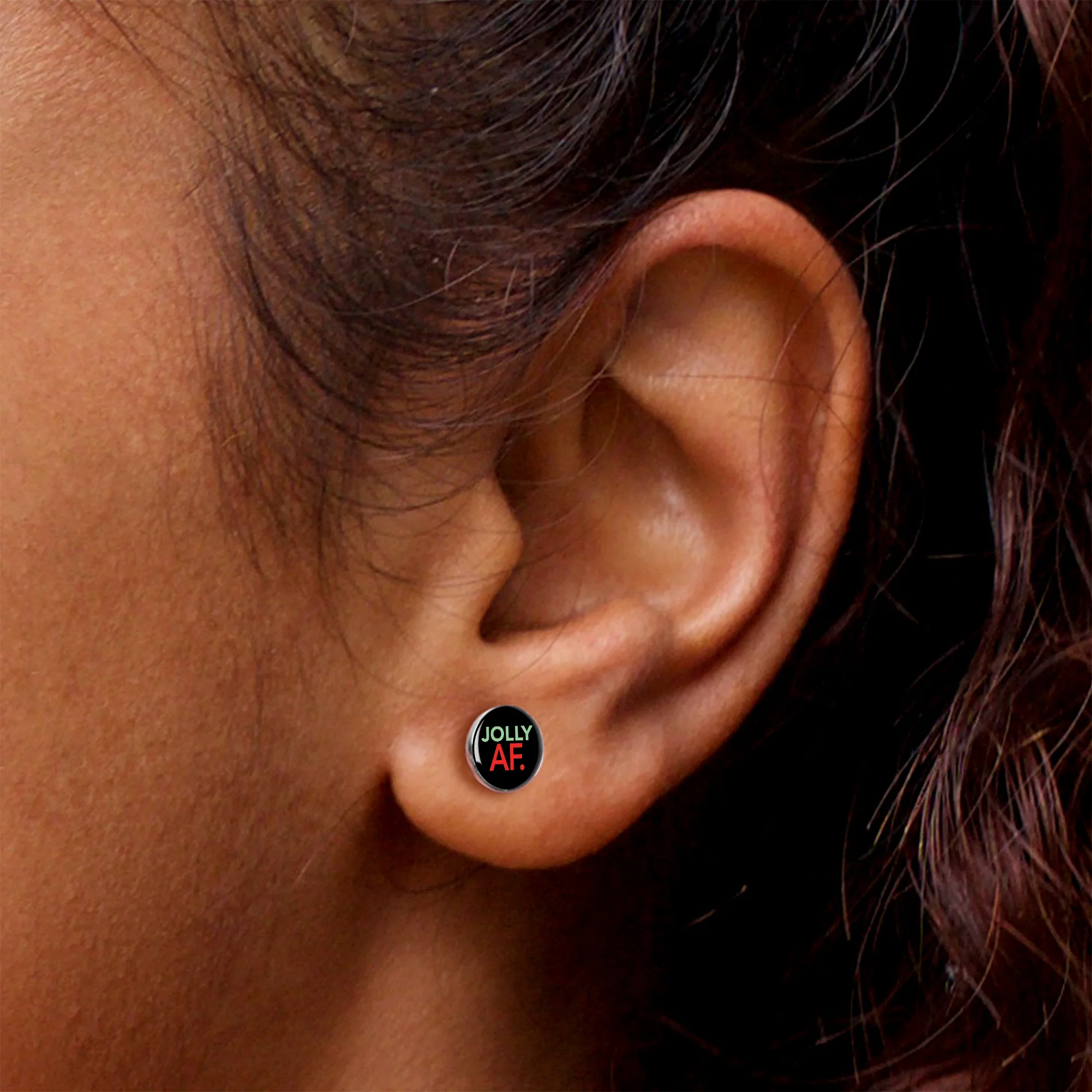Jolly AF Festive Holiday Christmas Stud Earrings by Onyx O - Image 8