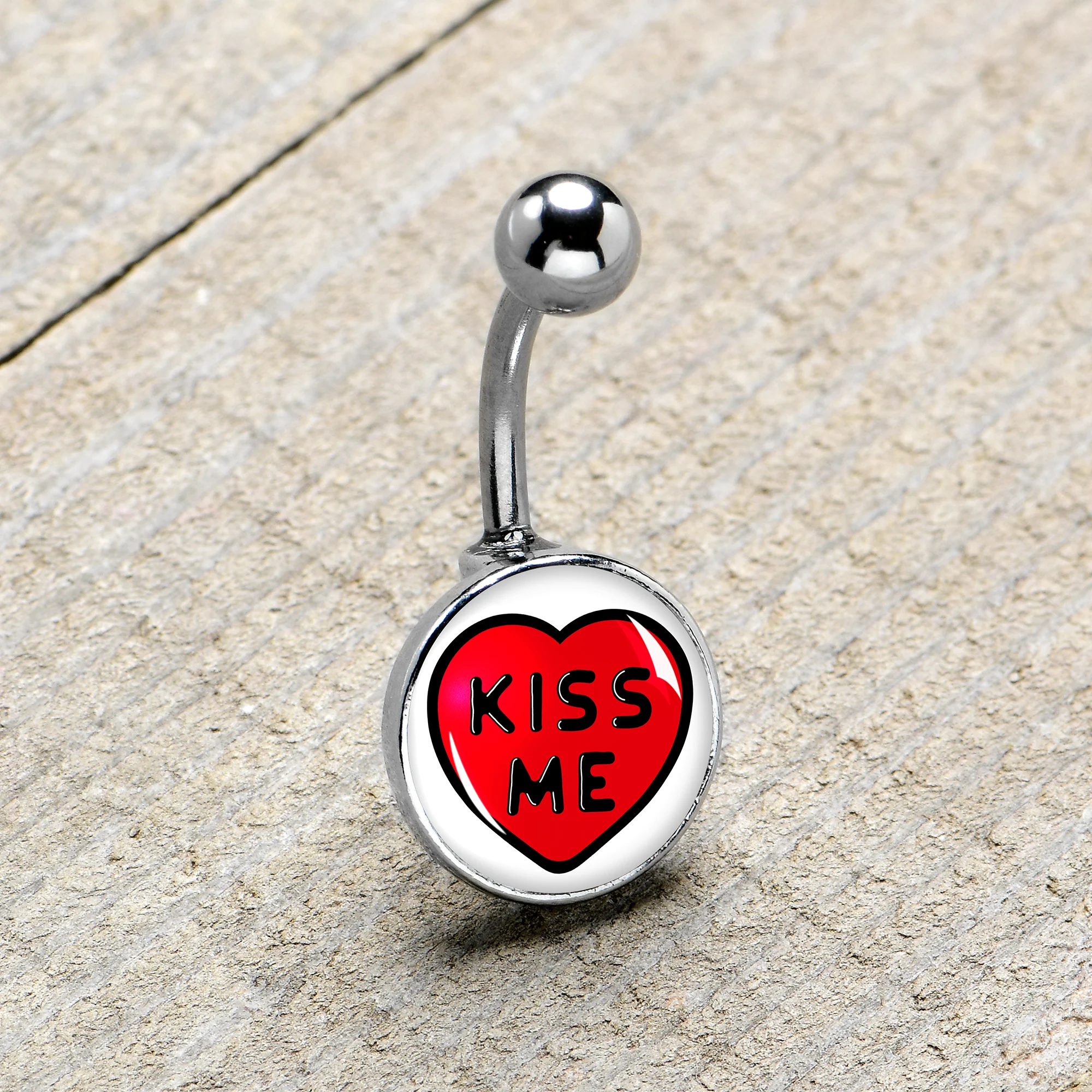 Kiss Me Candy Heart Belly Ring by Onyx O - Image 8