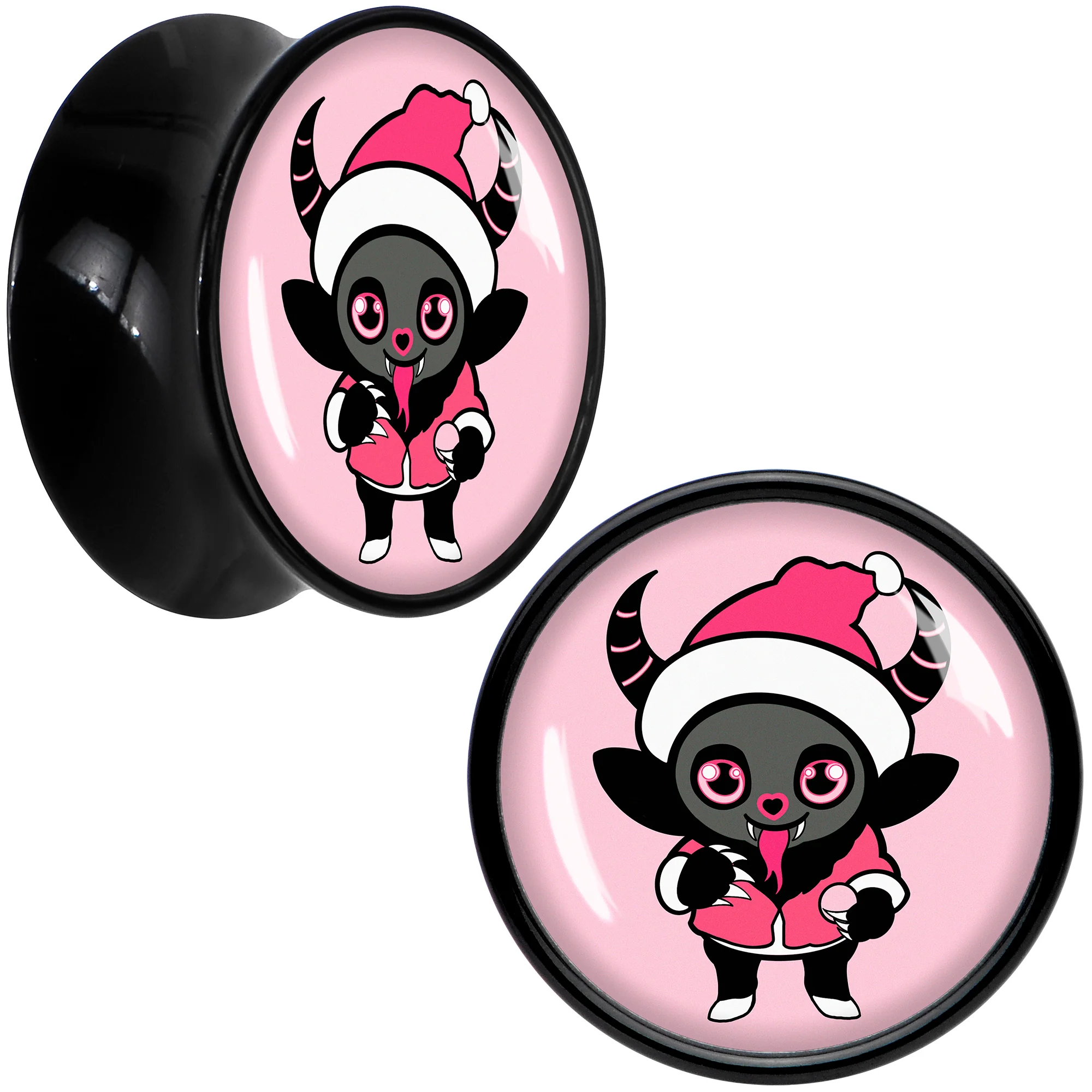 Krampus Cutie Christmas Holiday Black Acrylic Saddle Plug Set by Onyx O - Image 7