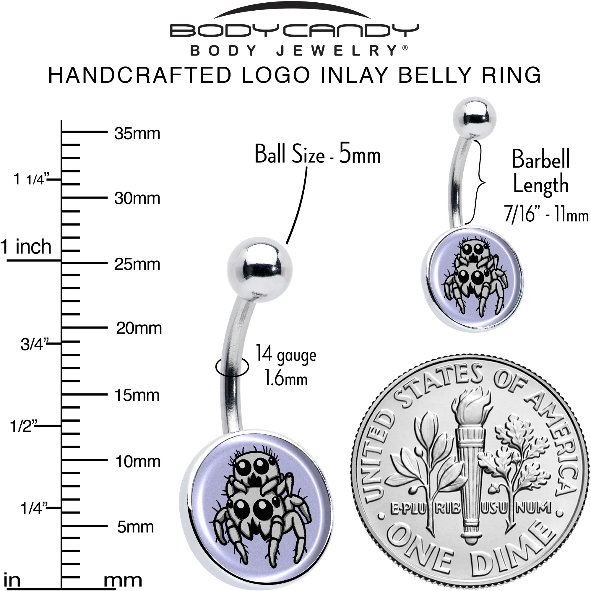 Leaping Leapfrog Spiders Belly Ring by Onyx O - Image 6