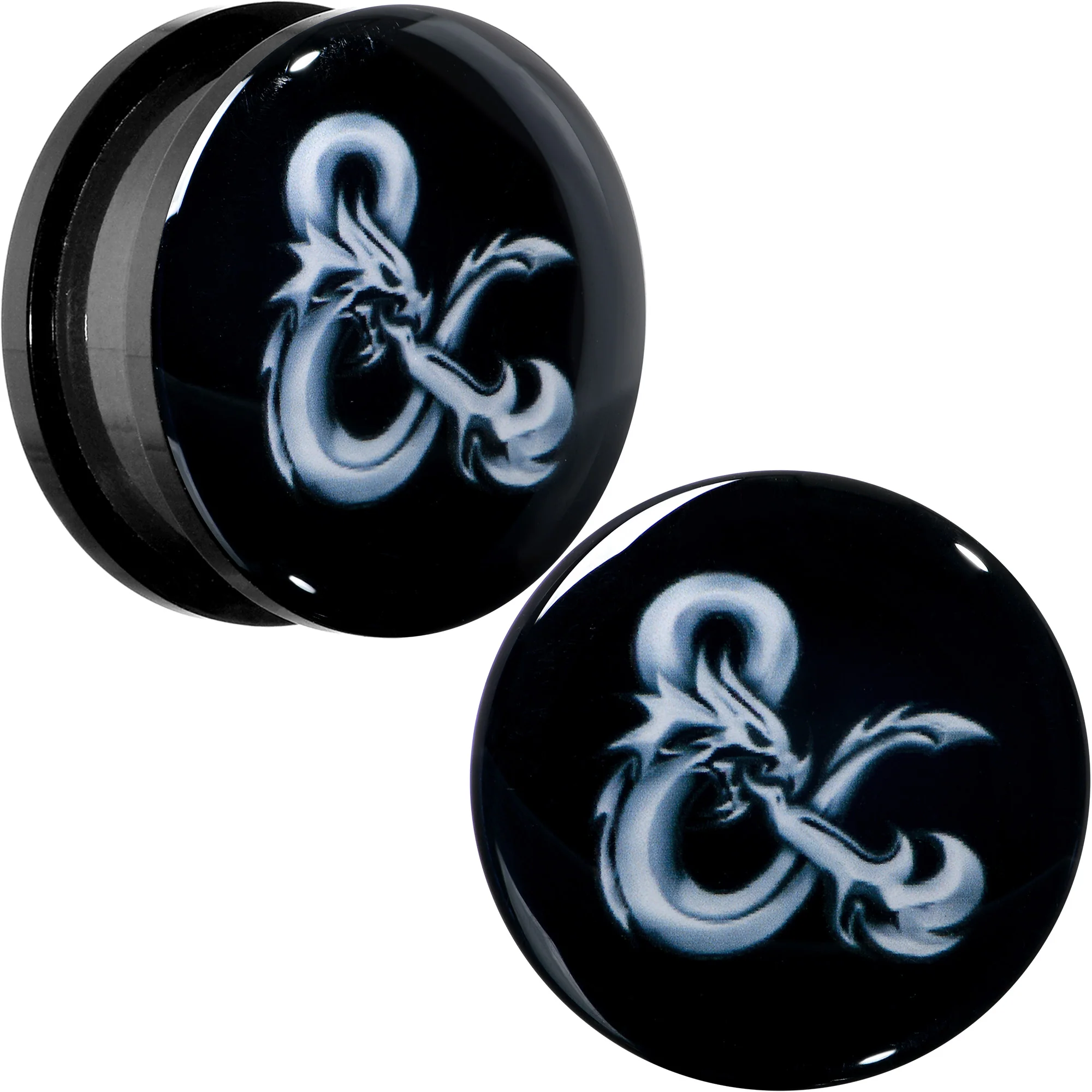 Licensed Dungeons & Dragons Ampersand Black Screw Fit Plug Set - Image 2