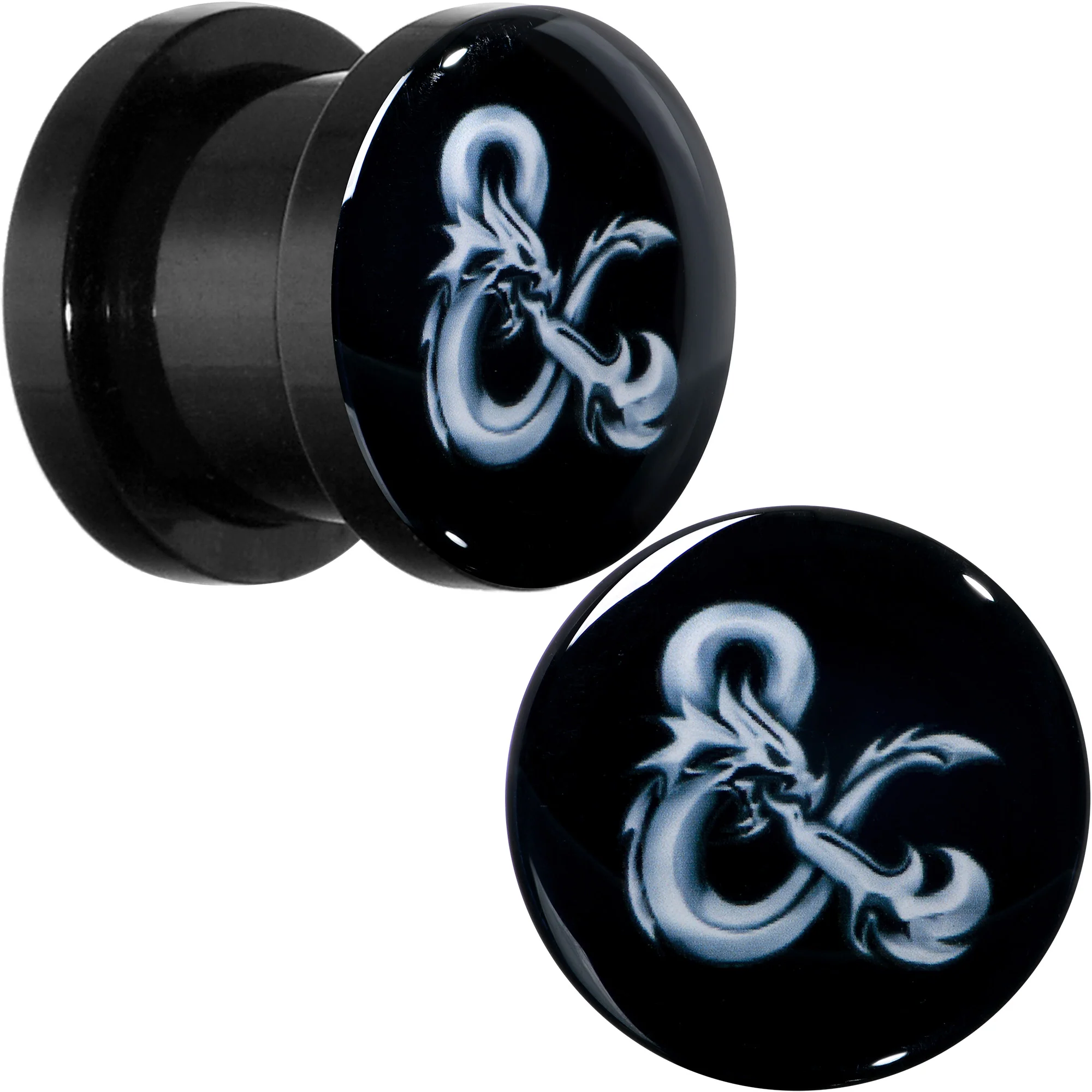 Licensed Dungeons & Dragons Ampersand Black Screw Fit Plug Set - Image 7