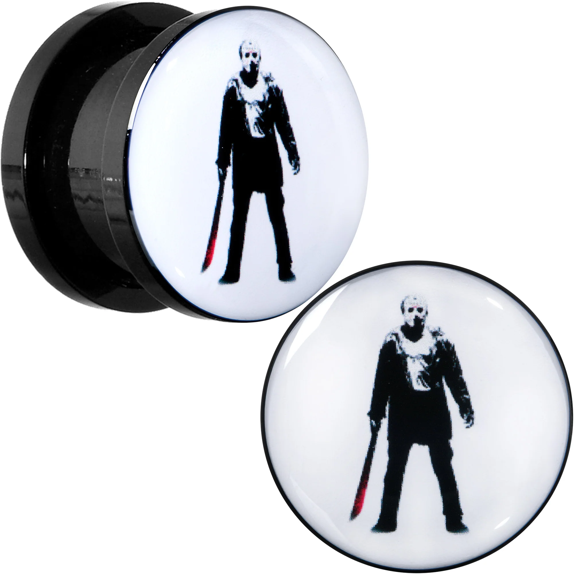 Licensed Friday the 13th Black Jason Voorhees Screw Fit Plug Set - Image 10