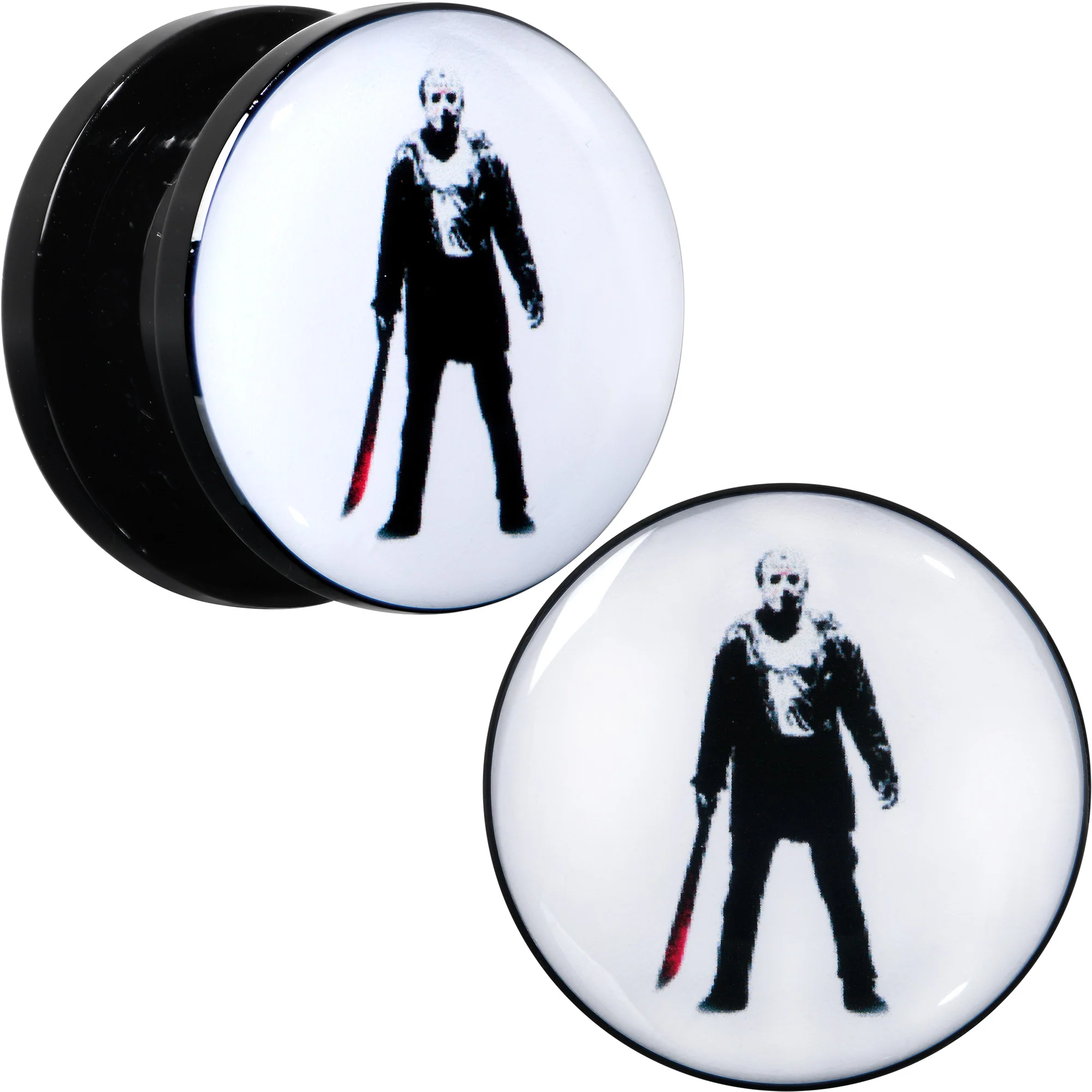 Licensed Friday the 13th Black Jason Voorhees Screw Fit Plug Set - Image 11