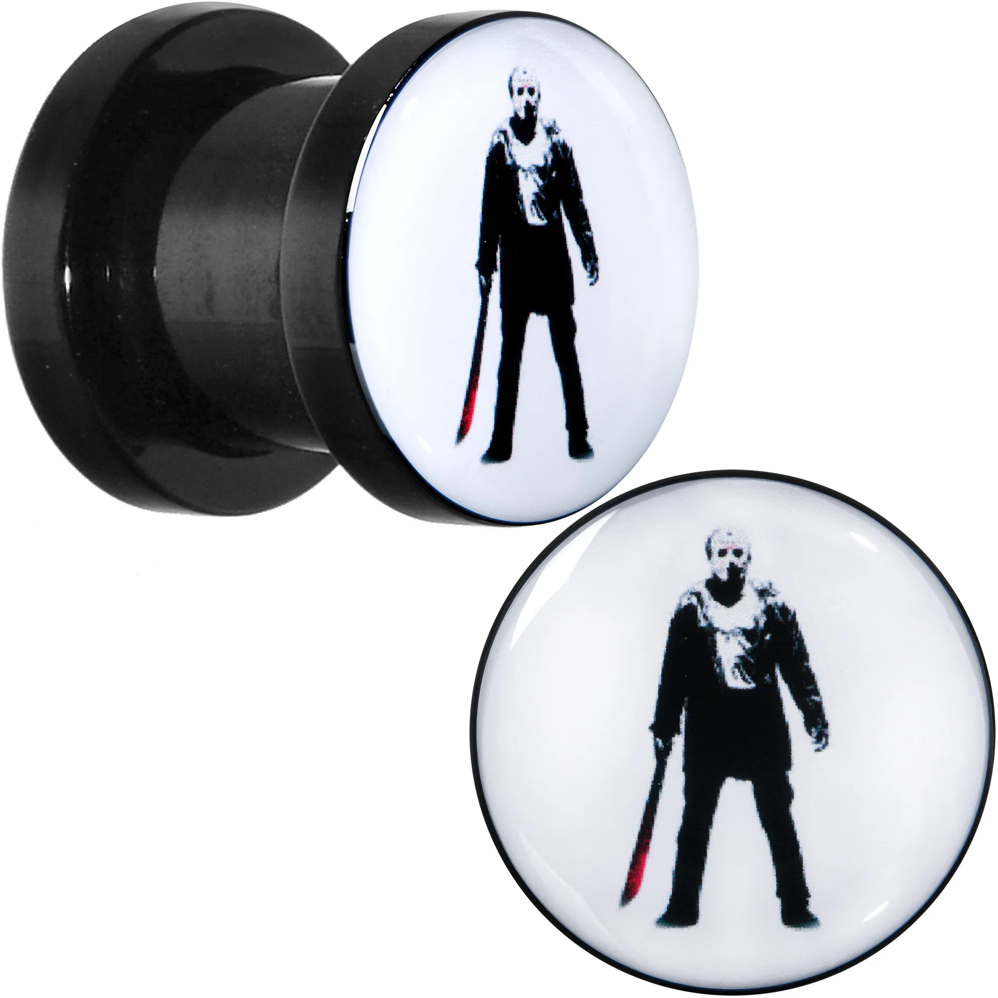Licensed Friday the 13th Black Jason Voorhees Screw Fit Plug Set - Image 7