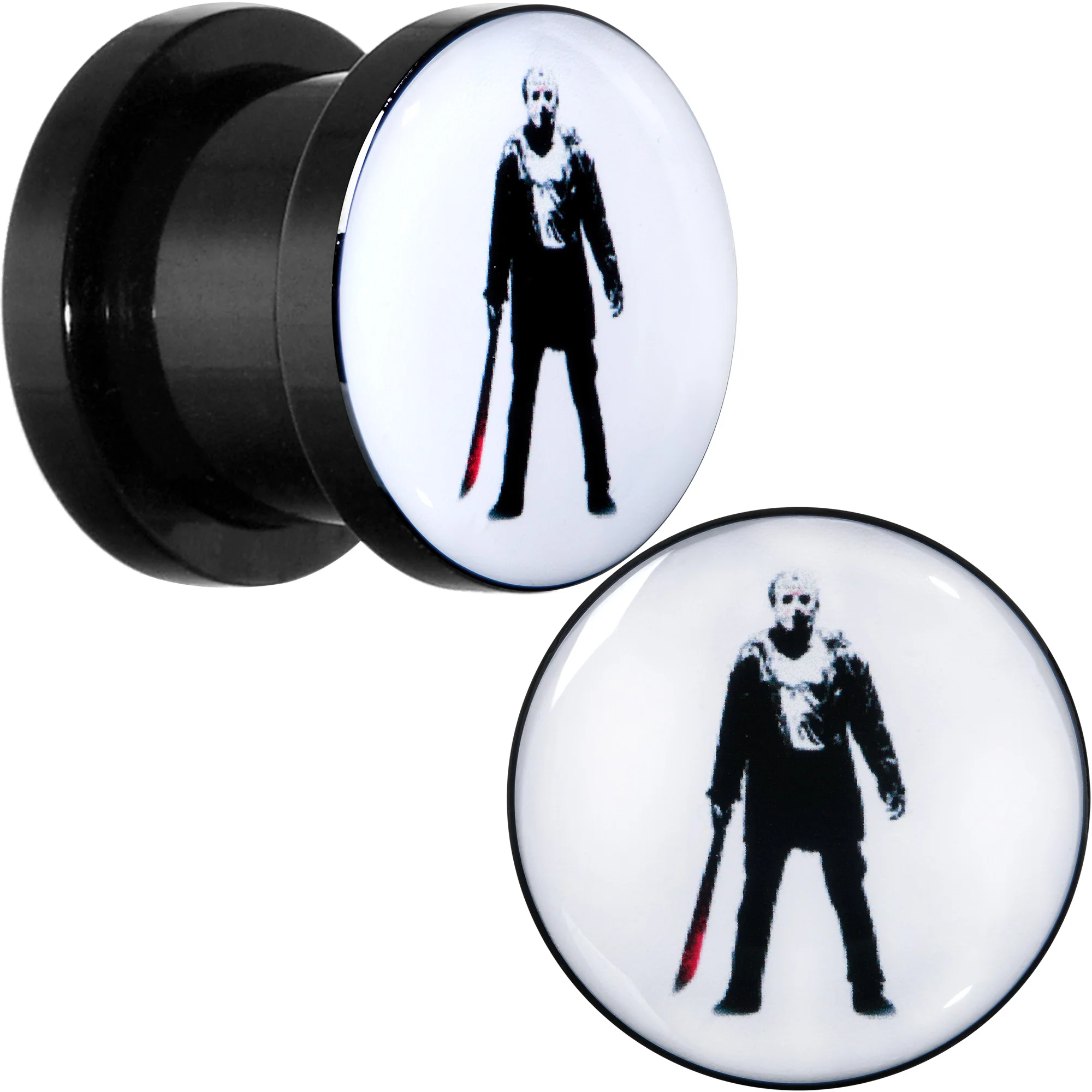 Licensed Friday the 13th Black Jason Voorhees Screw Fit Plug Set - Image 8