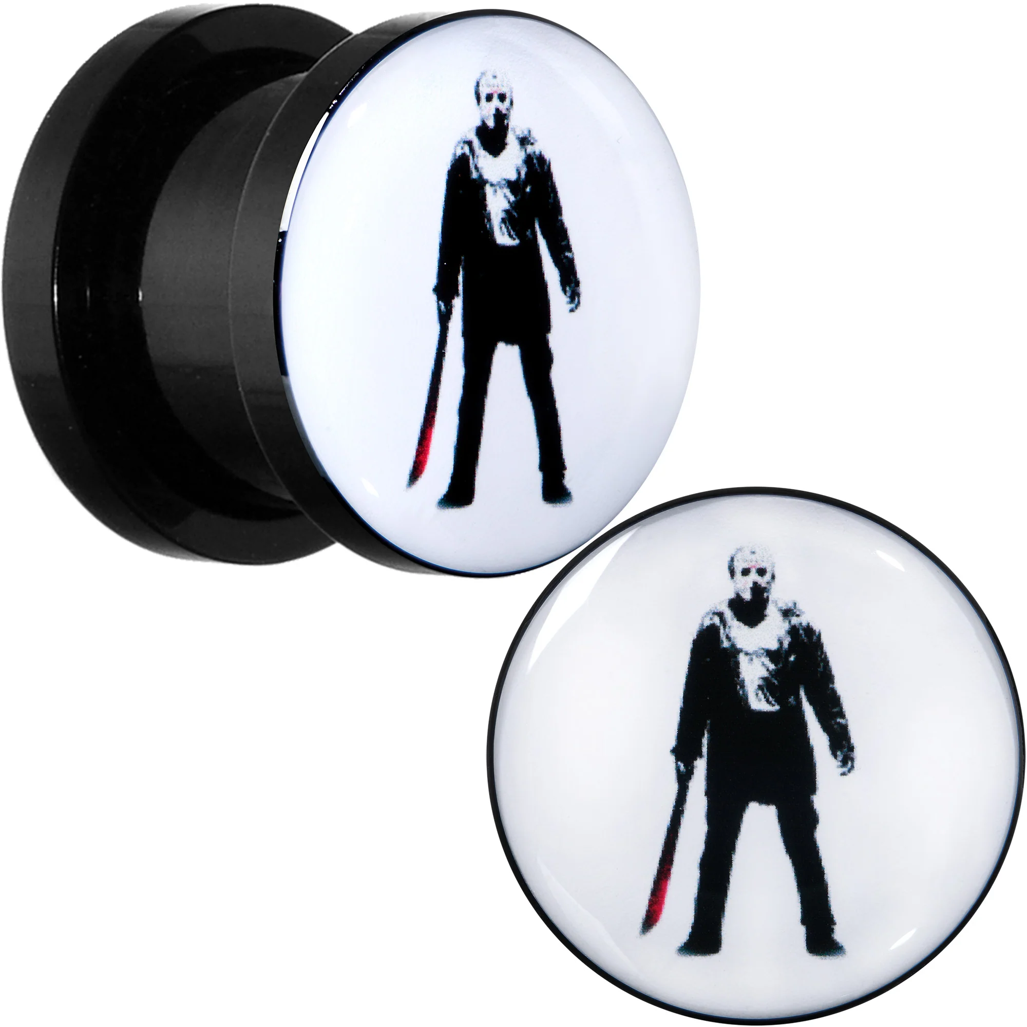 Licensed Friday the 13th Black Jason Voorhees Screw Fit Plug Set - Image 9