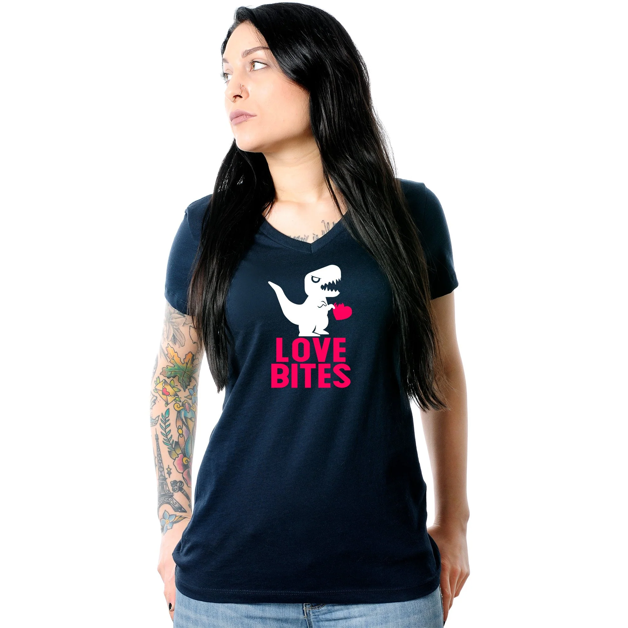 Love Bites Tapered V-Neck Tee Shirt - Image 8